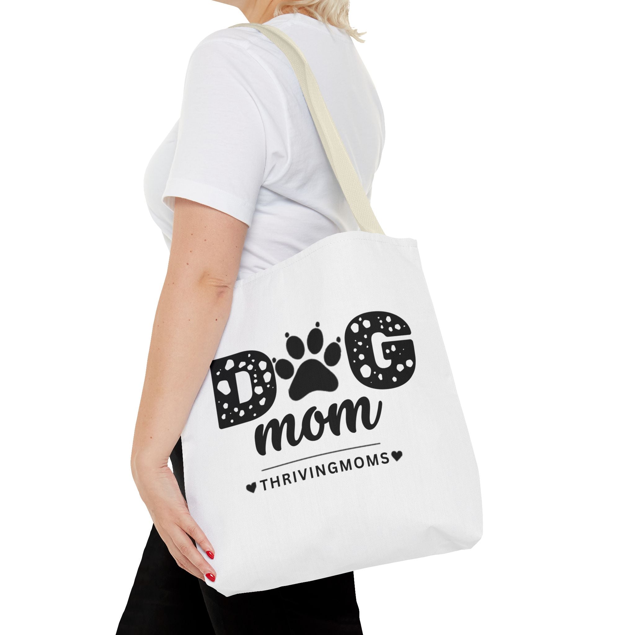 Dog Mom Tote Bag Beige — for the mom whose dog goes everywhere with her — ThrivingMoms