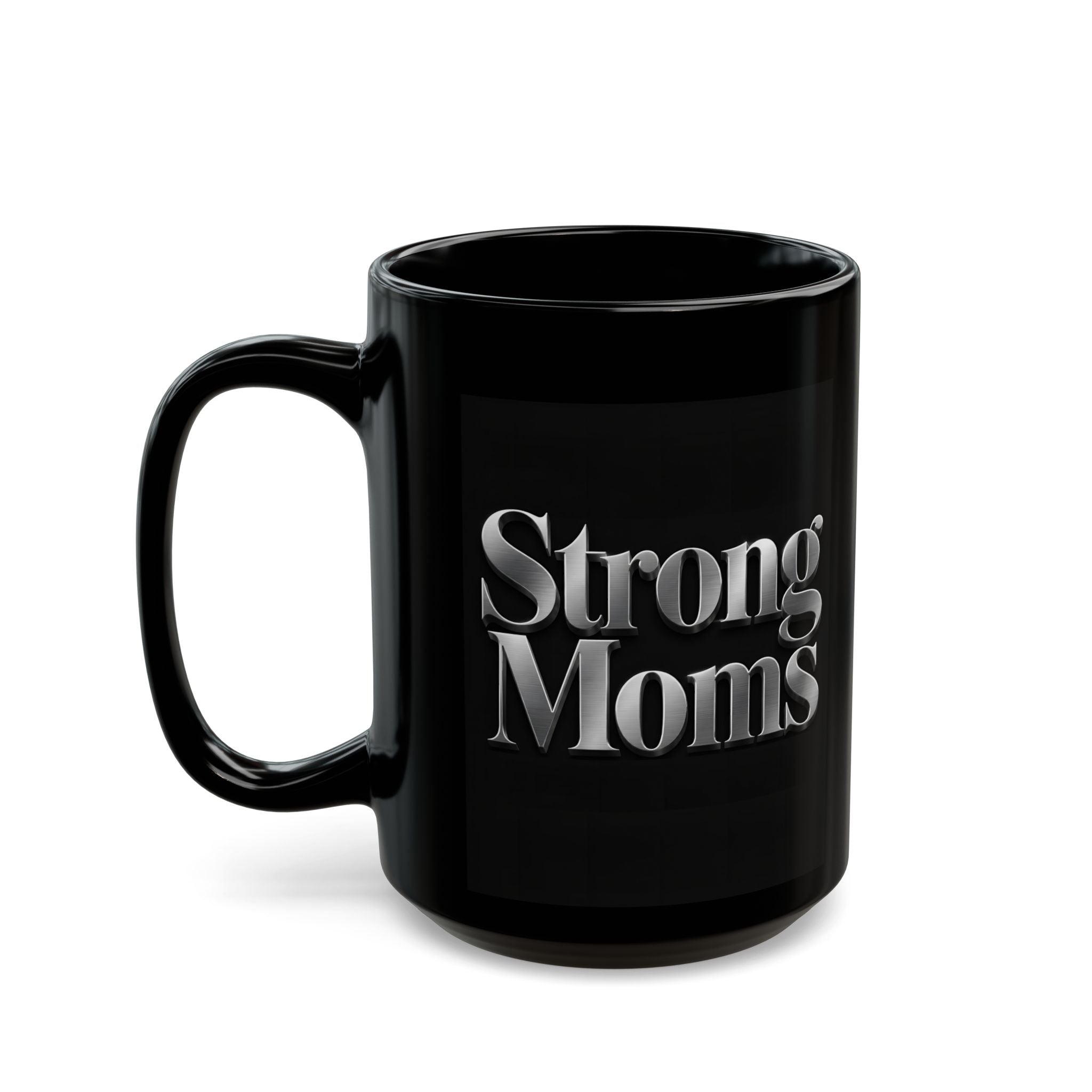 Strong Mom — Black Ceramic Mug
