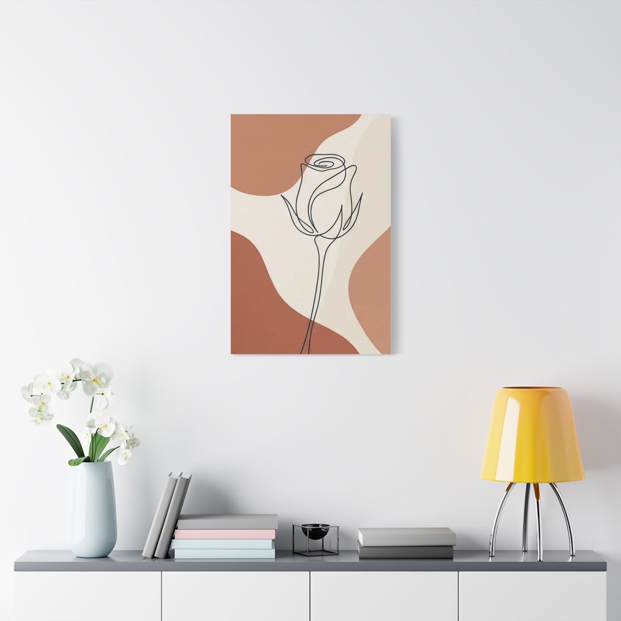 Rose Bud Terracotta Line Art