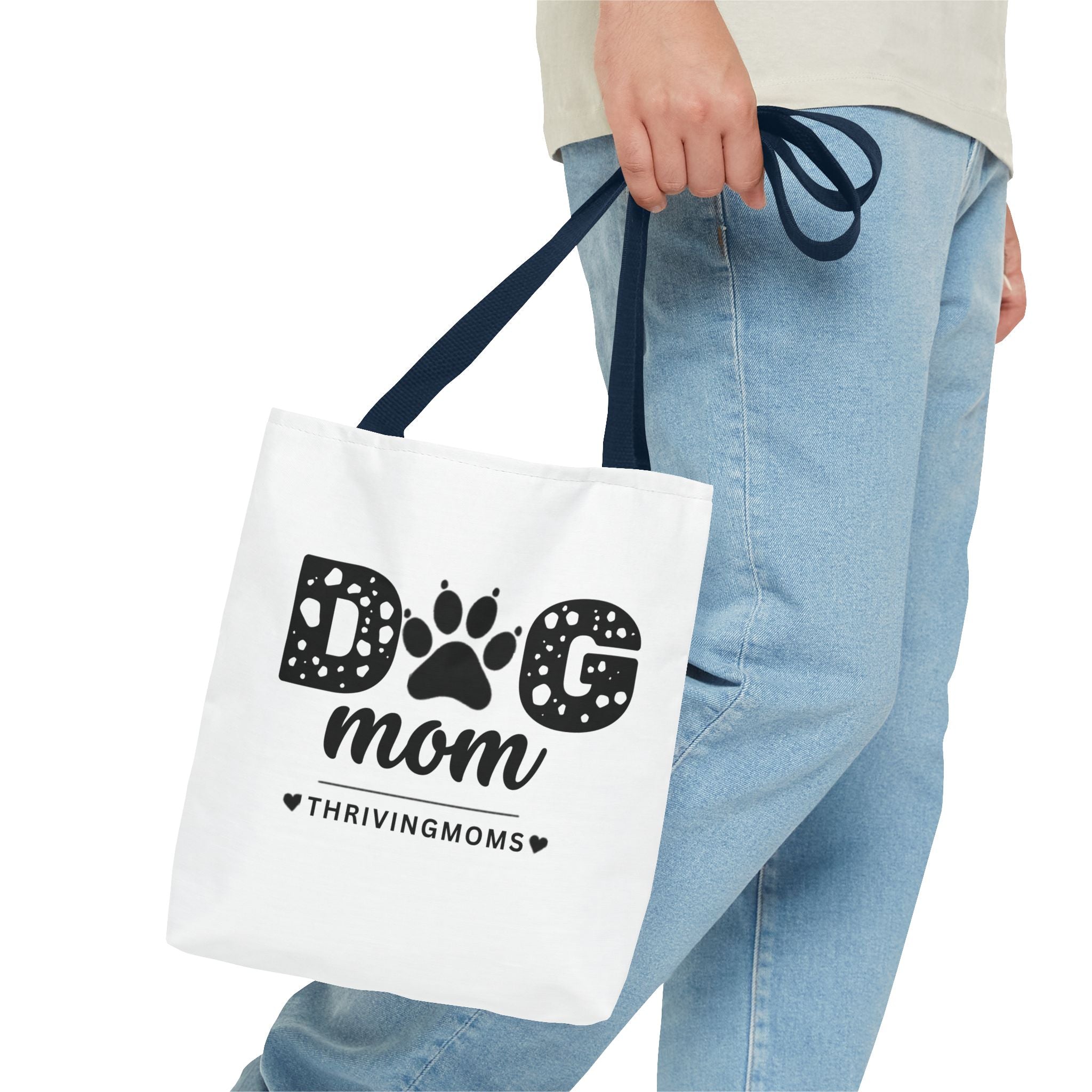 Dog Mom Tote Bag Navy — for the mom whose dog goes everywhere with her — ThrivingMoms