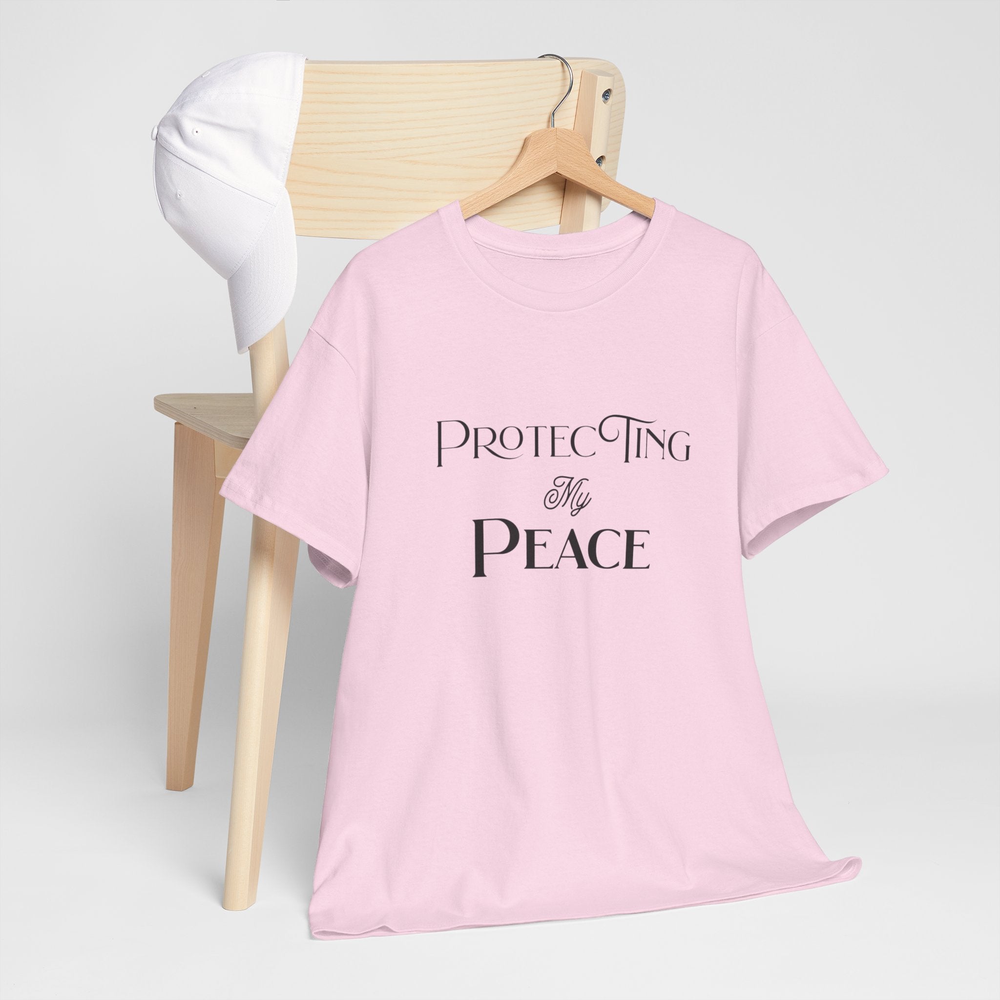 Protecting My Peace T-Shirt in Light Pink — because her peace is non-negotiable — ThrivingMoms