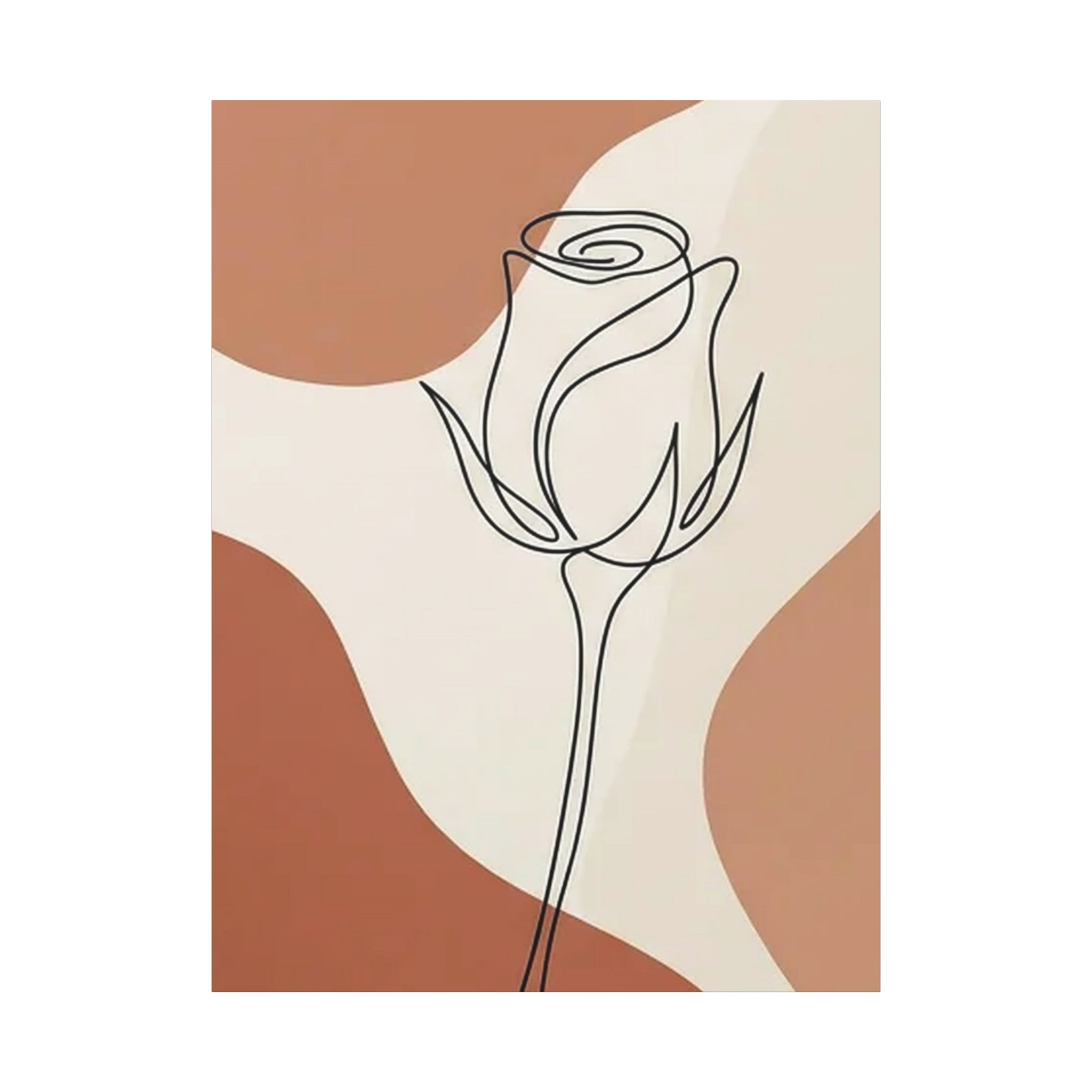 Rose Bud Terracotta Line Art