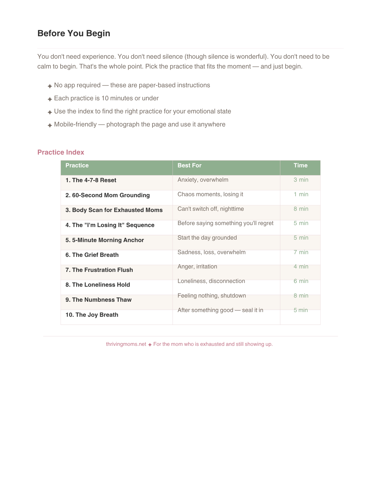 Calm Mom Meditation & Breathwork Guide — Digital Download