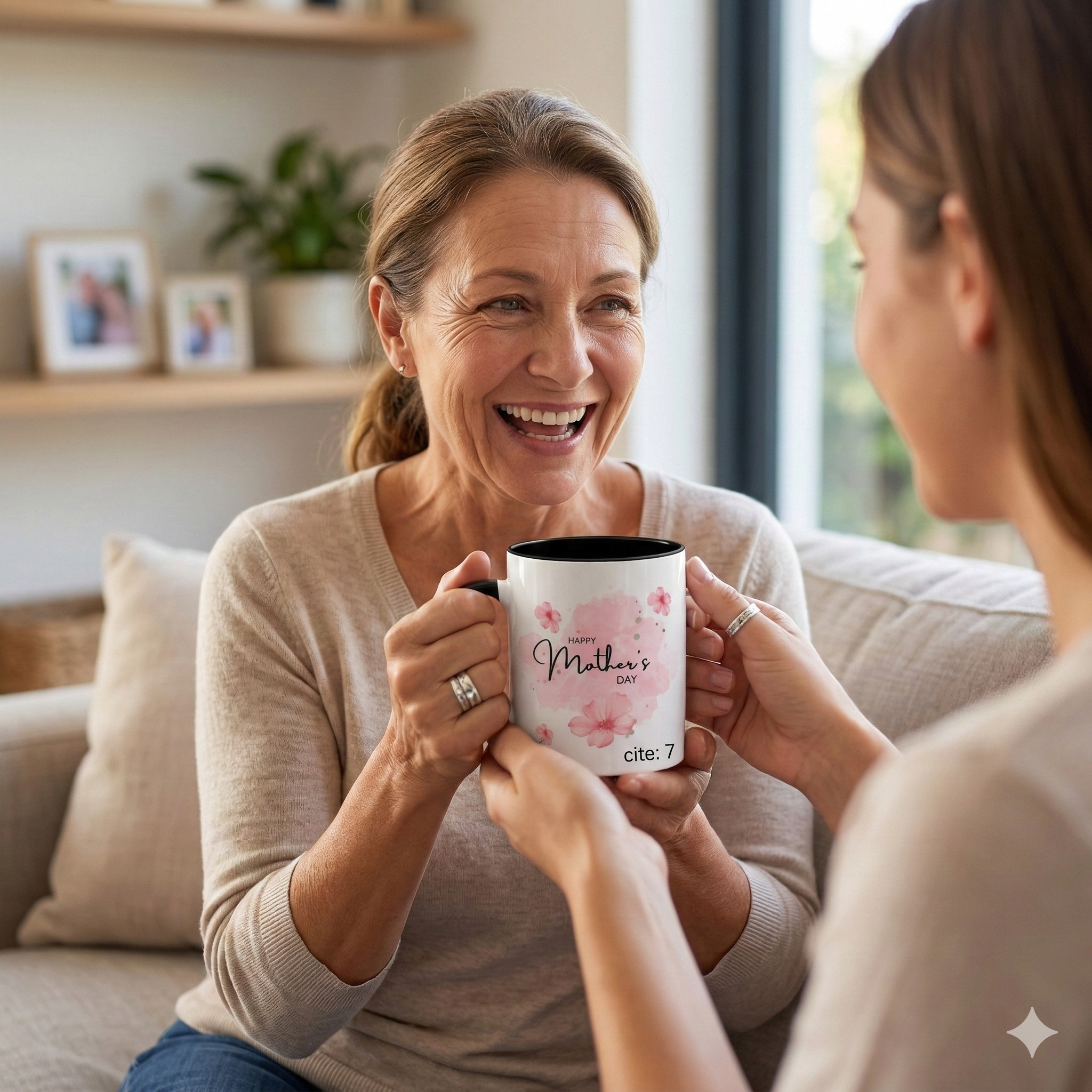 Mothers Day floral accent mug black - mug - gift for mom