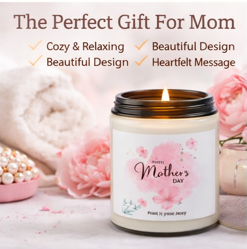 Mothers Day floral soy candle - candle - personalized gift for mom