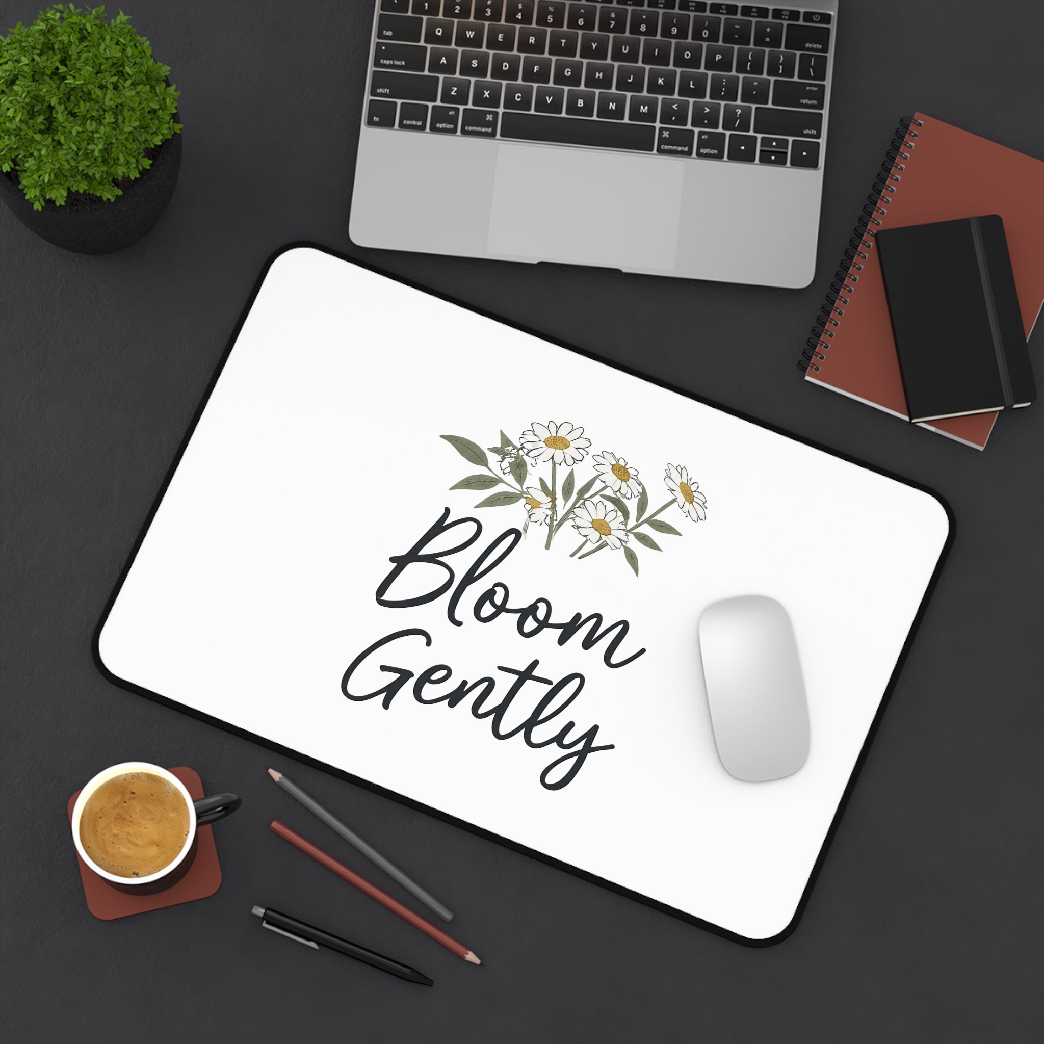 Bloom Gently Floral desk mat - desk mat - home office gift for moms