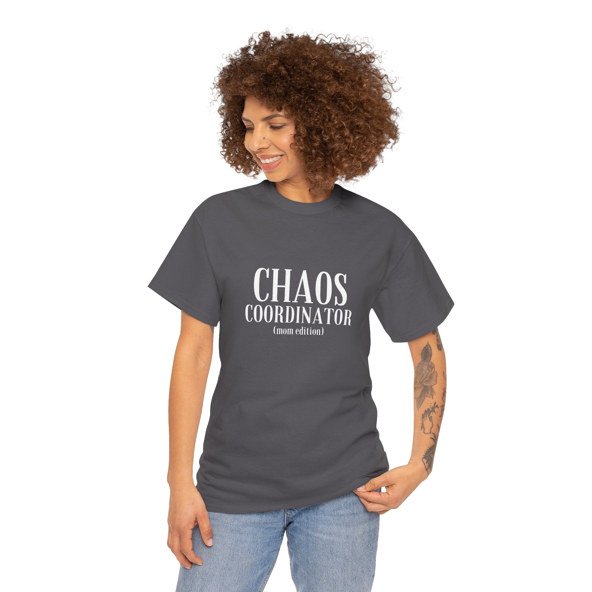 Chaos Coordinator T-Shirt in Charcoal — for the mom who holds it all together — ThrivingMoms
