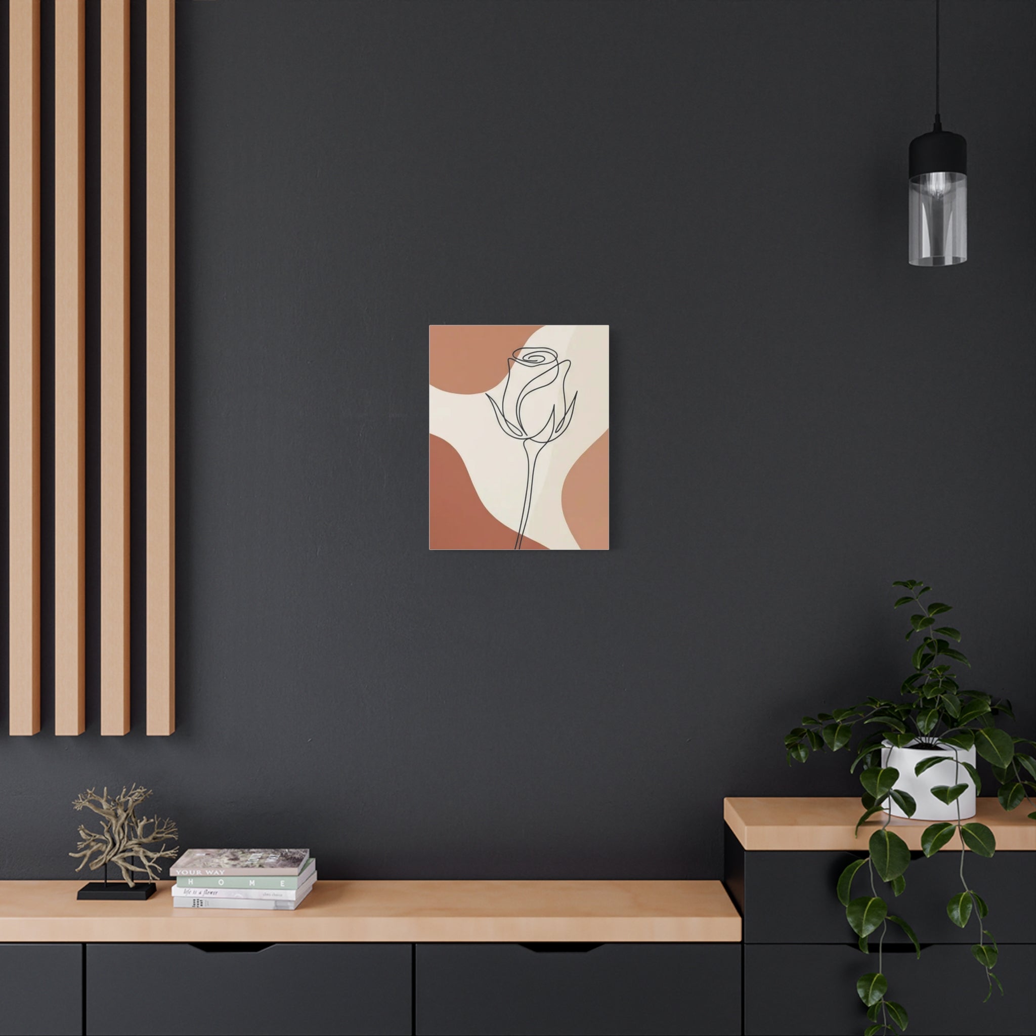 Rose Bud Terracotta Line Art