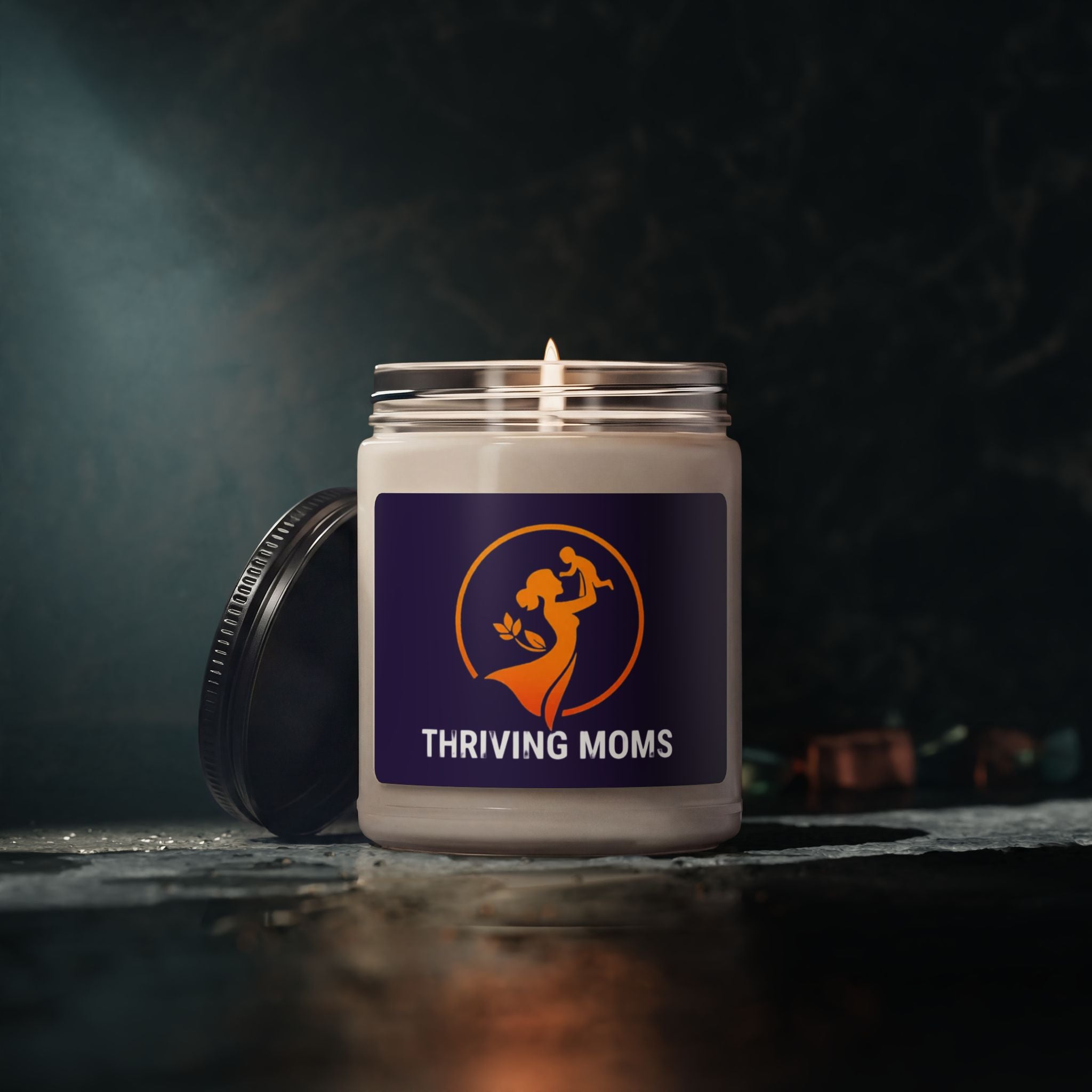 ThrivingMoms Purple Candle clean cotton - candle - self-care gift for moms