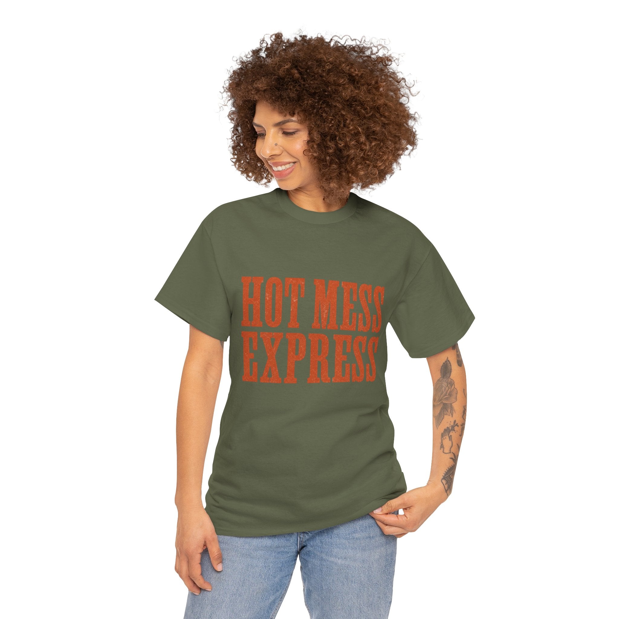 Hot Mess  Express t-shirt military green - t-shirt - gift for moms