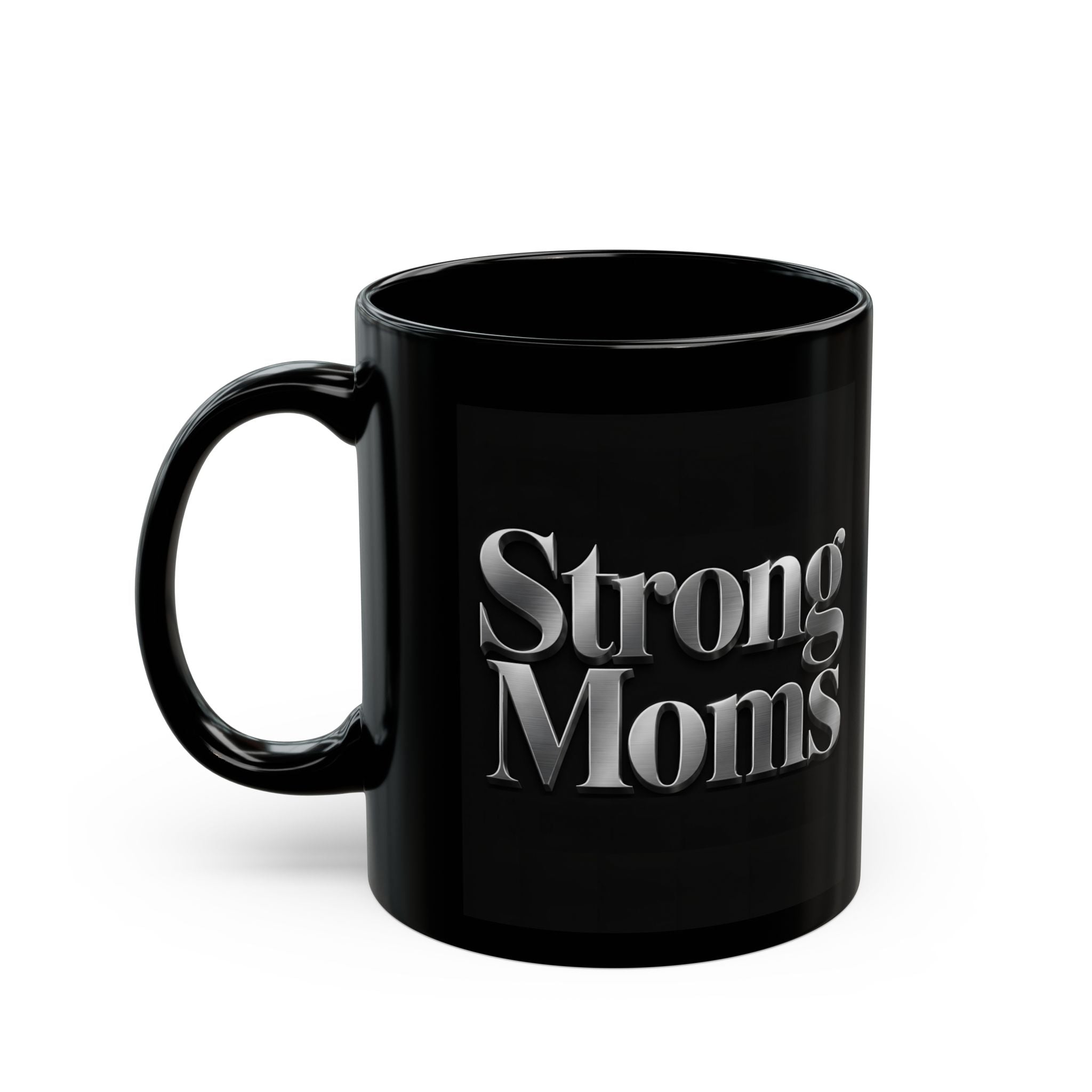 Strong Mom — Black Ceramic Mug