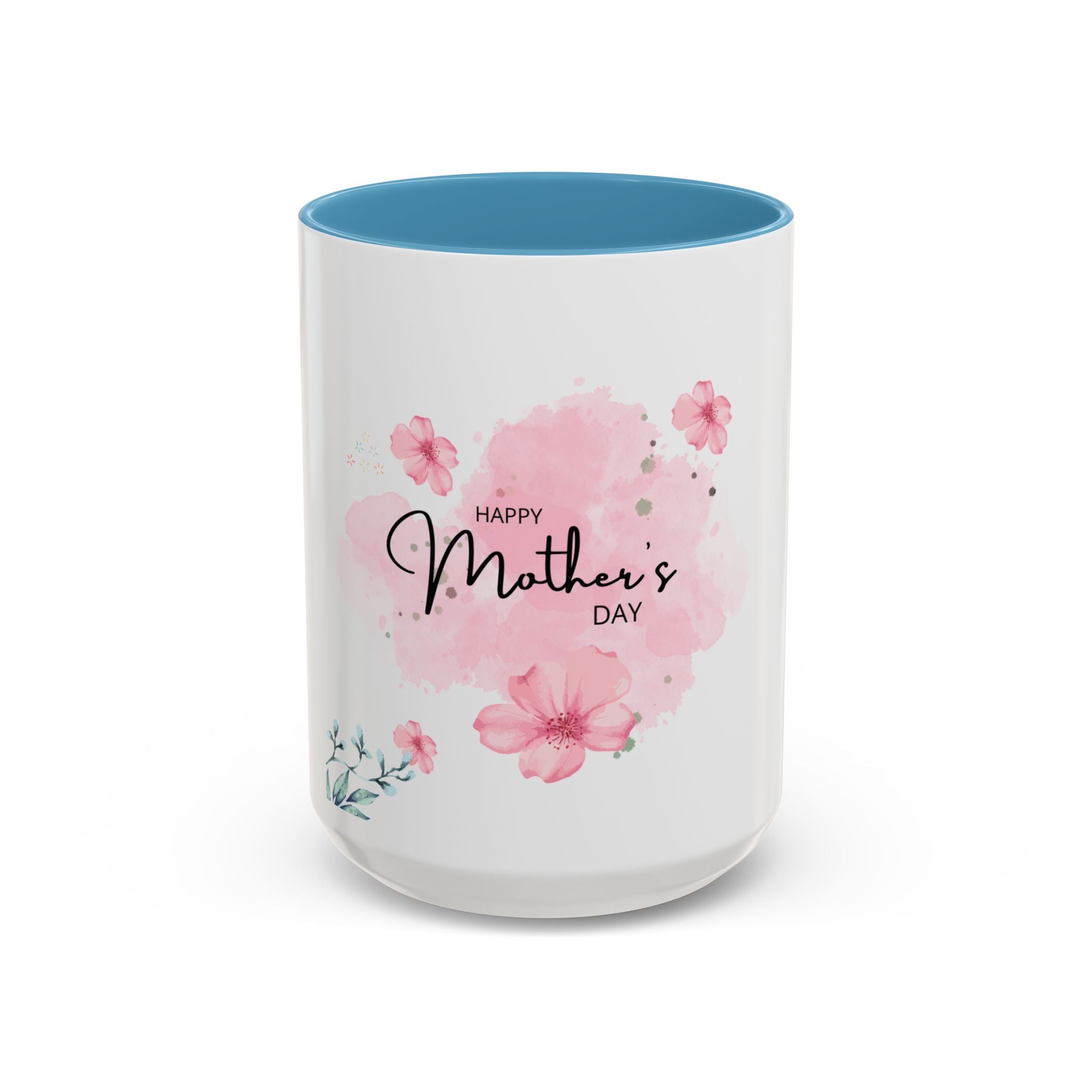 Mothers Day floral accent mug light blue - mug - gift for mom