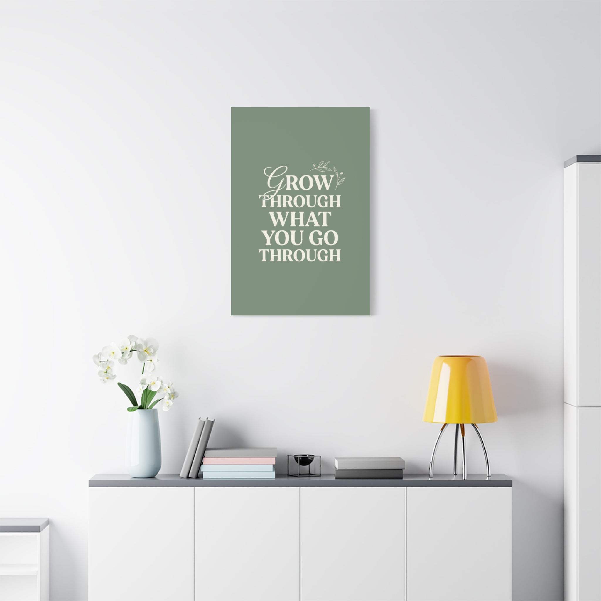 Grow Through What You Go Through sage green wall art - wall art - gift for moms