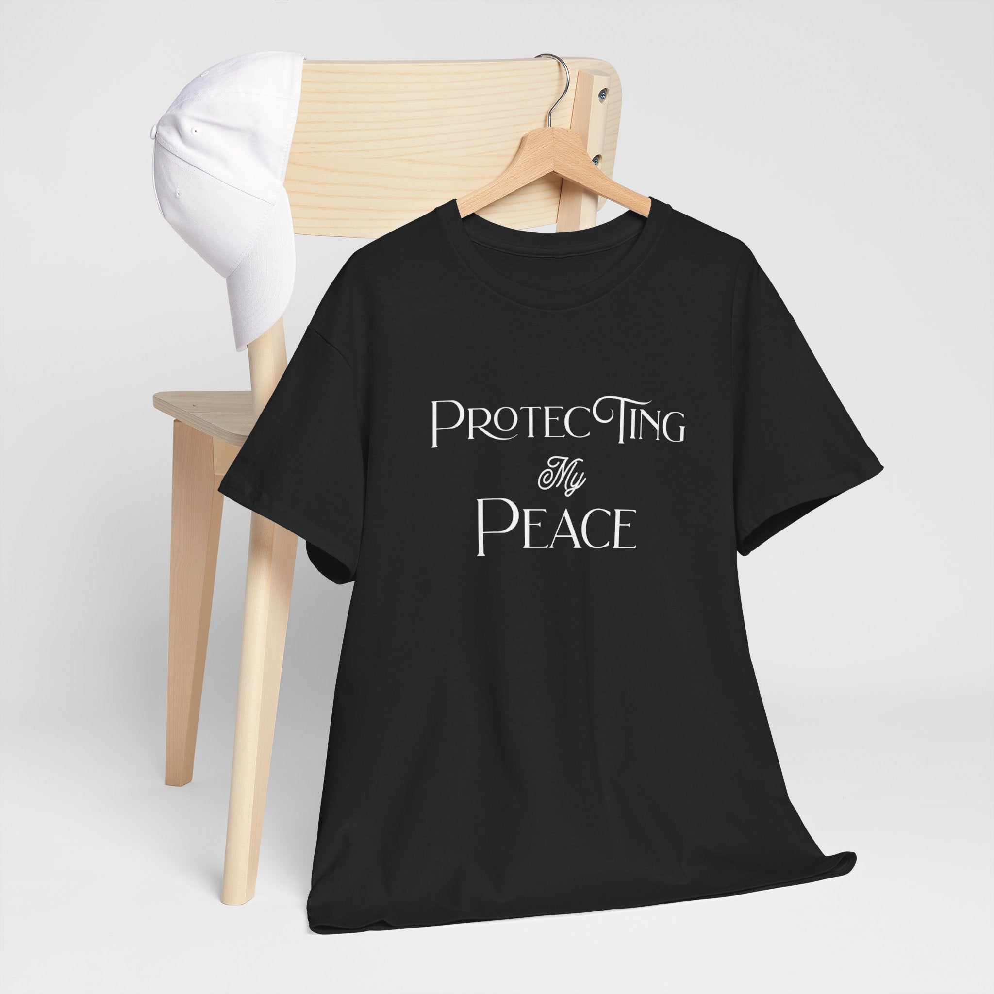 Protecting My Peace T-Shirt in Black — because her peace is non-negotiable — ThrivingMoms