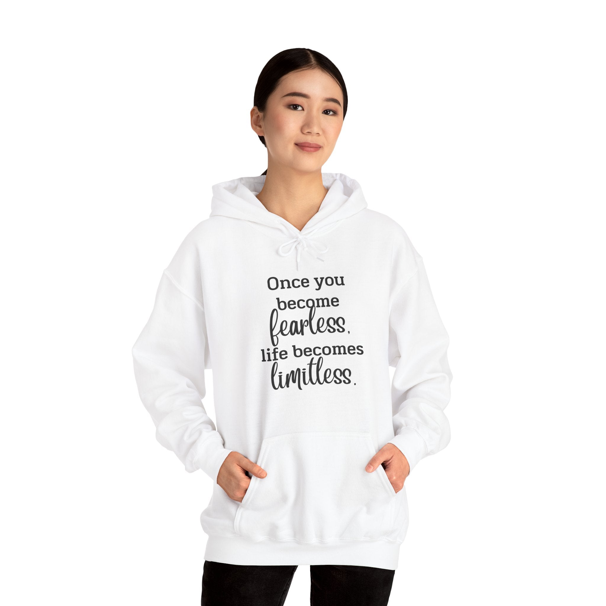 Fearless & Limitless Inspirational Hoodie — Motivational Quote Pullover for Women & Men