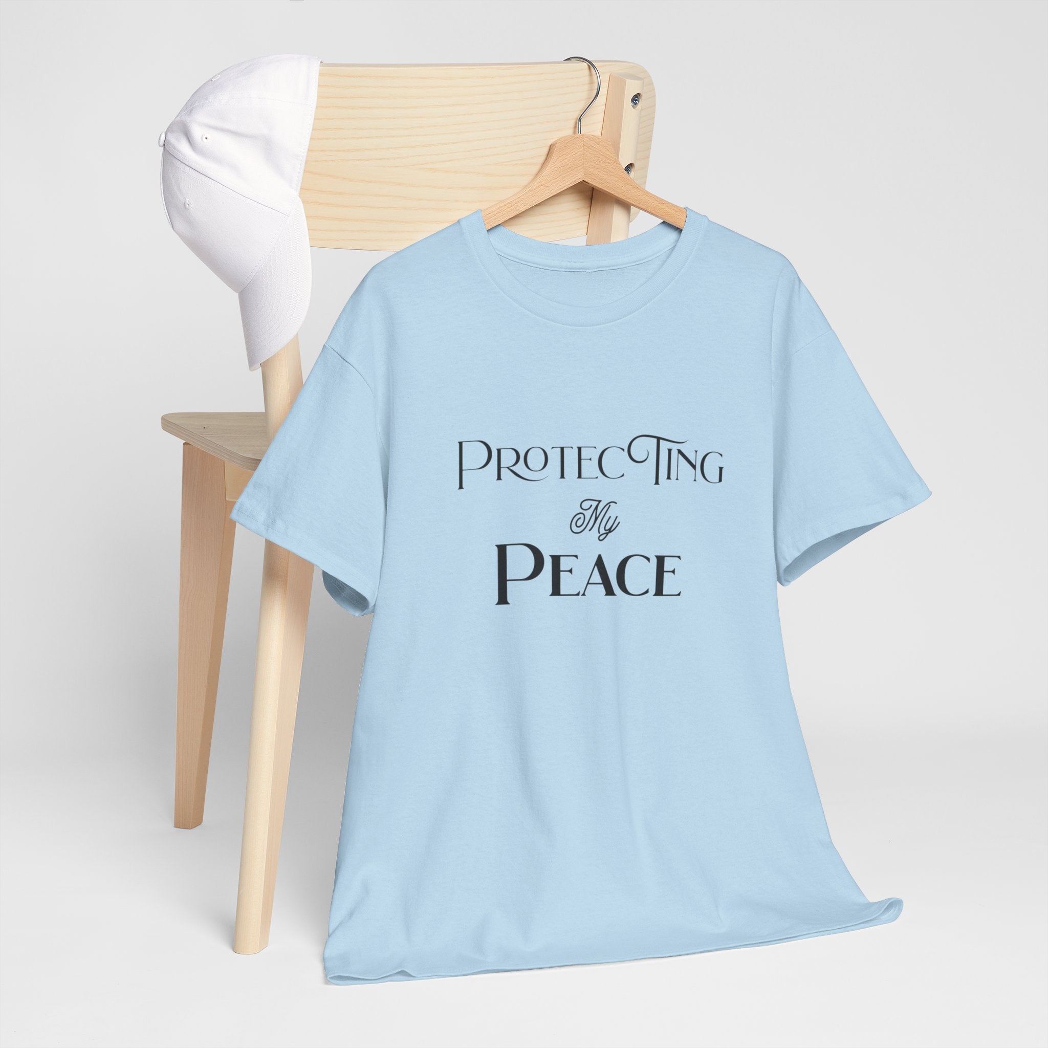Protecting My Peace T-Shirt in Light Blue — because her peace is non-negotiable — ThrivingMoms