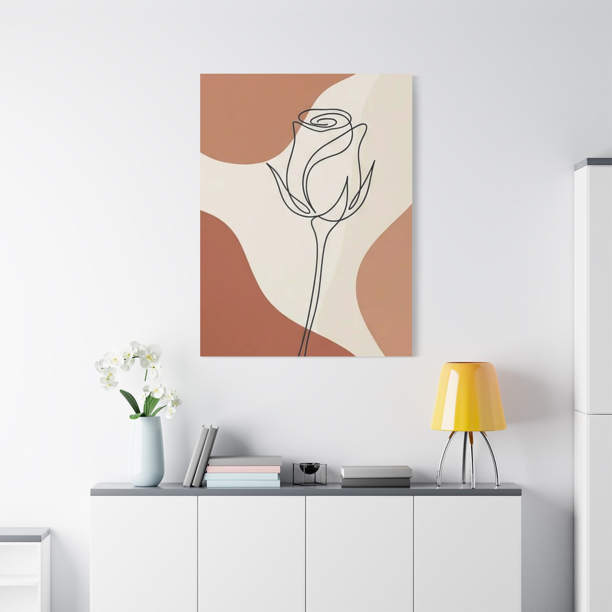Rose Bud Terracotta Line Art