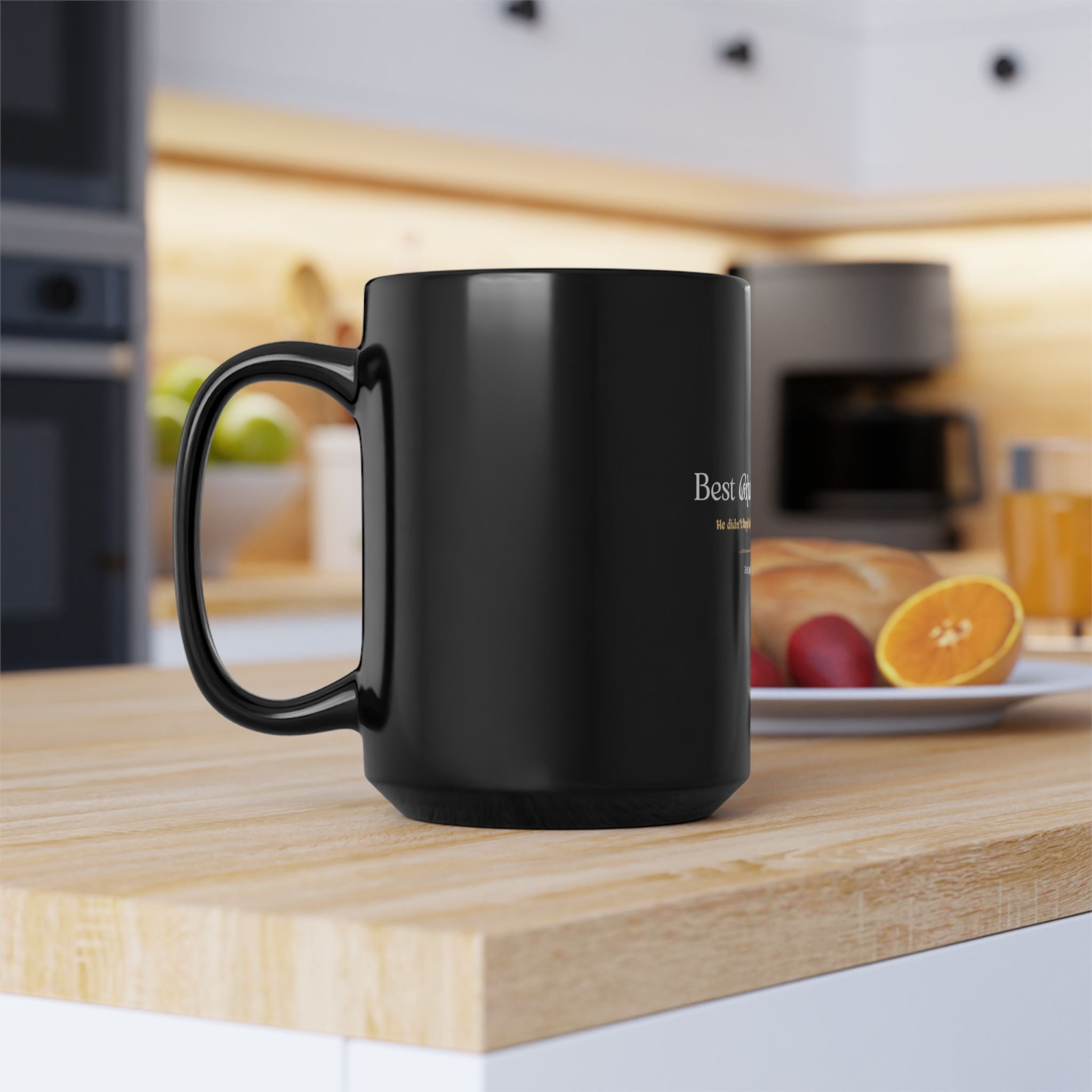 Best Grandpa Ever Black Mug in cozy autumn setting — for the grandpa who's earned every morning — ThrivingMoms