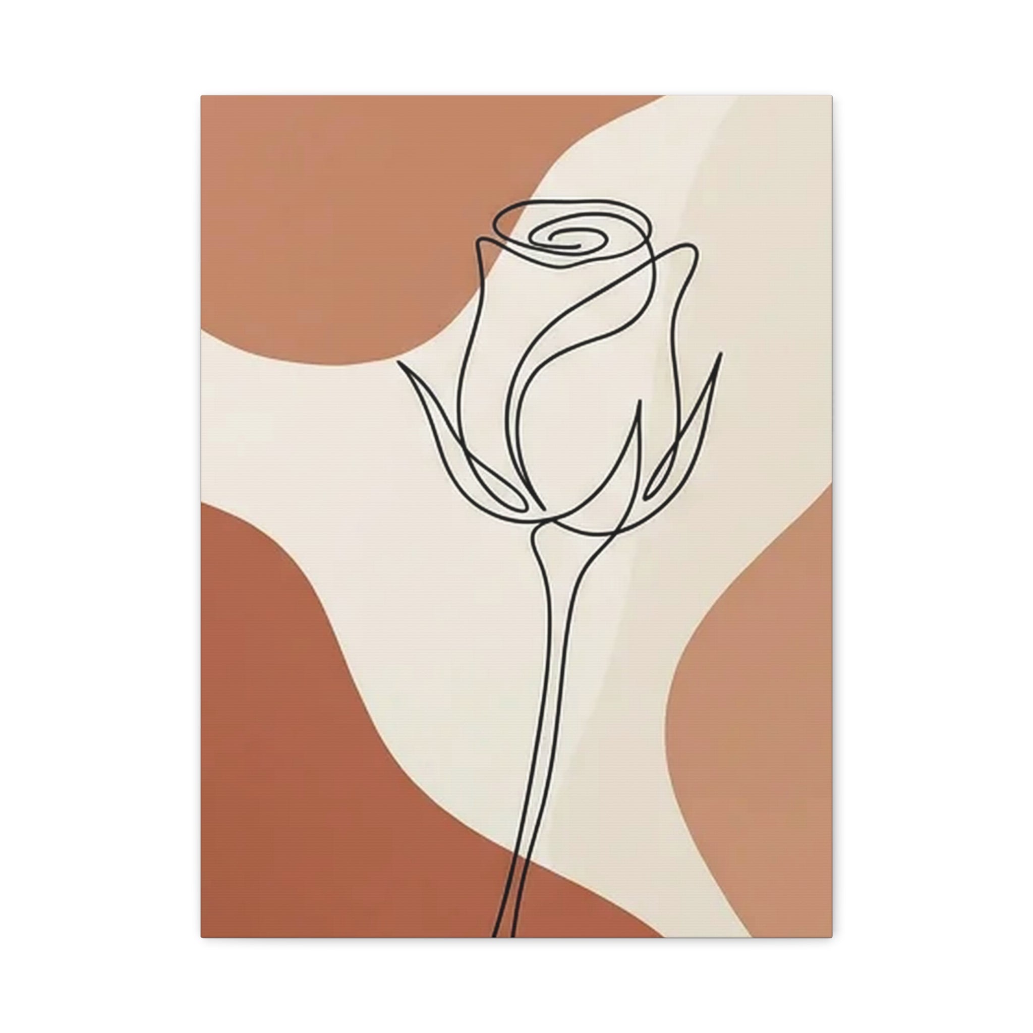 Rose Bud Terracotta Line Art