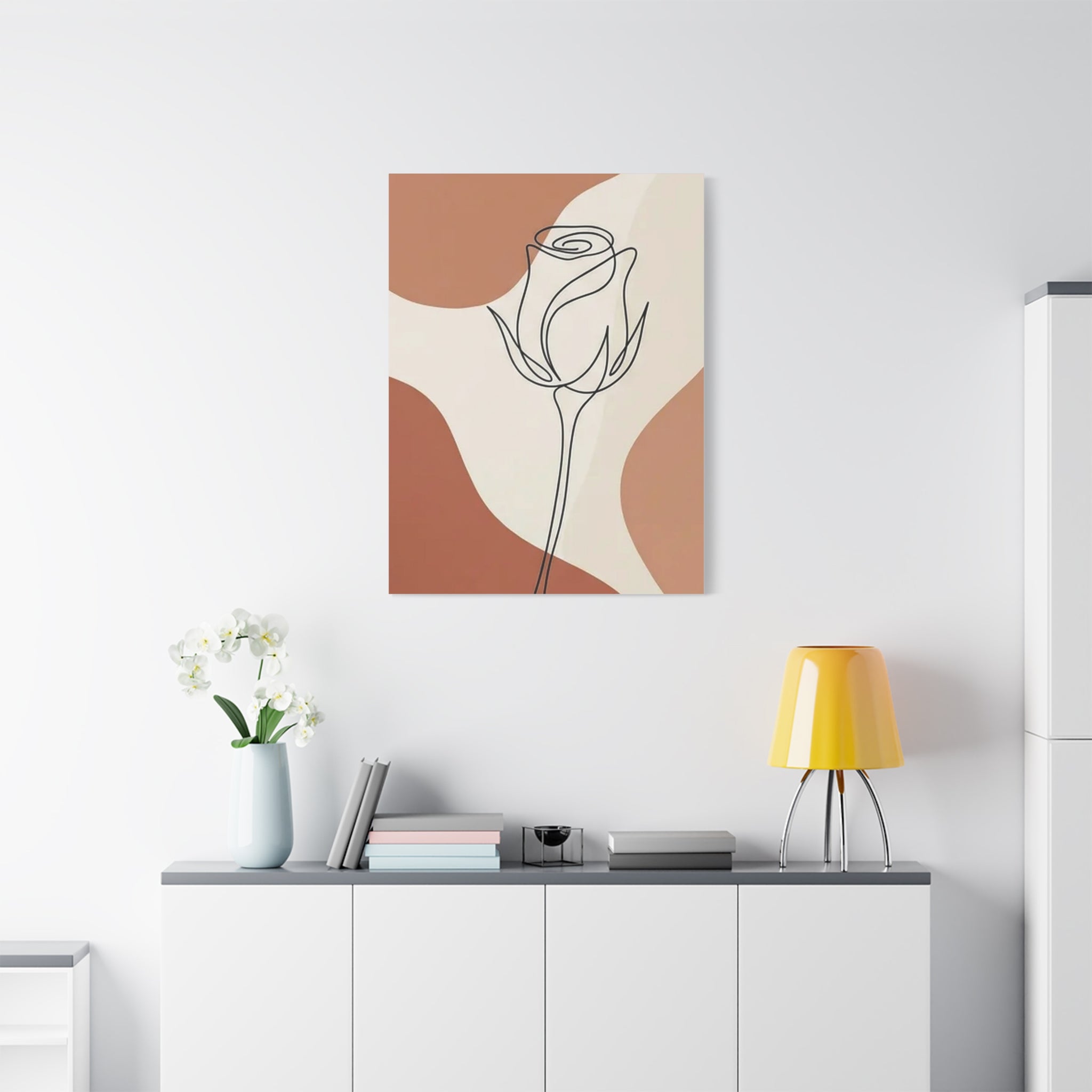 Rose Bud Terracotta Line Art