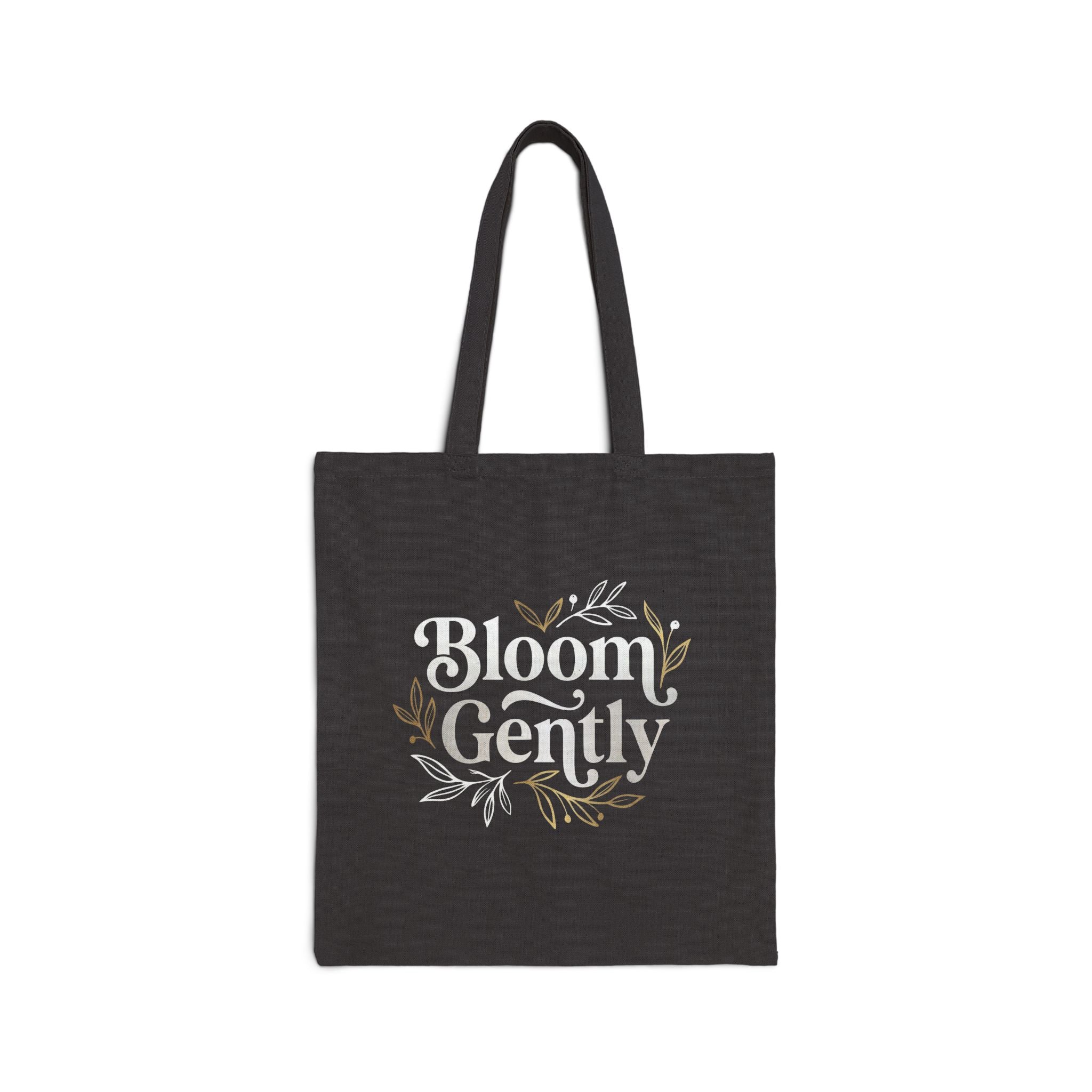 Bloom Gently  Floral Canvas Tote Bag