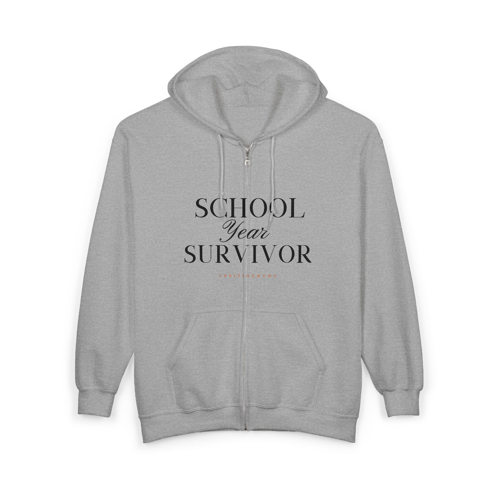 School Year Survivor — Zip-Up Hoodie for Teachers and Graduates