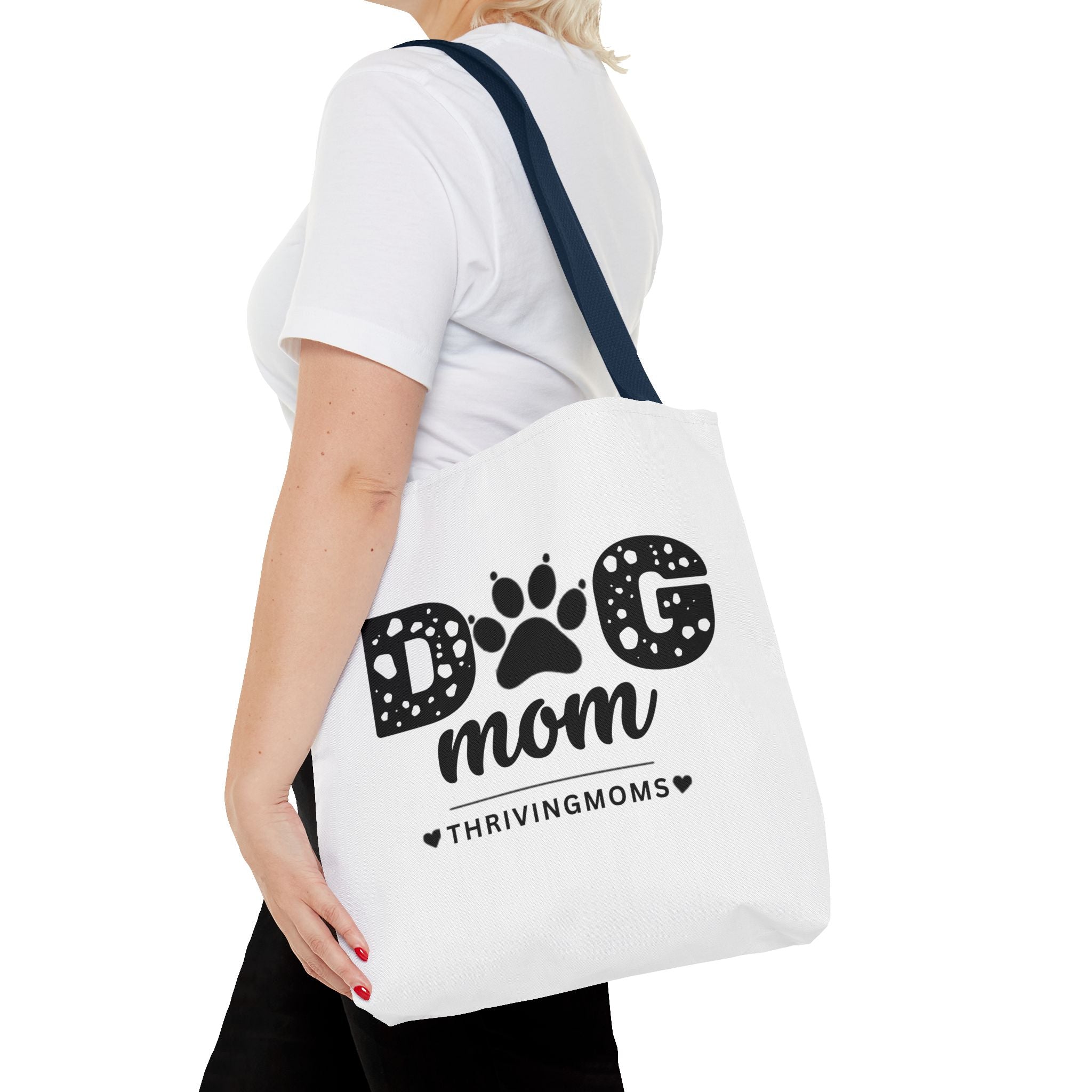 Dog Mom Tote Bag Navy — for the mom whose dog goes everywhere with her — ThrivingMoms