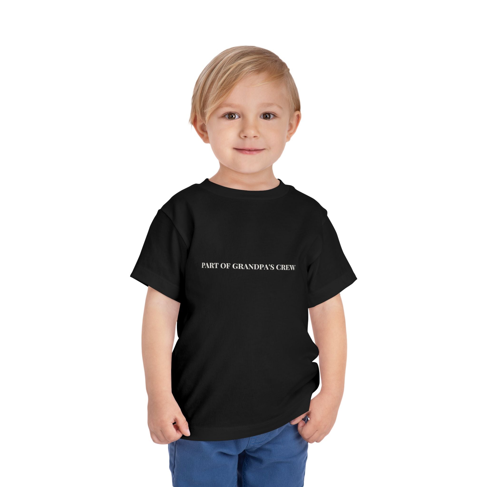 Part of Grandpa's Crew Toddler Tee in Black — the smallest member of the crew — ThrivingMoms
