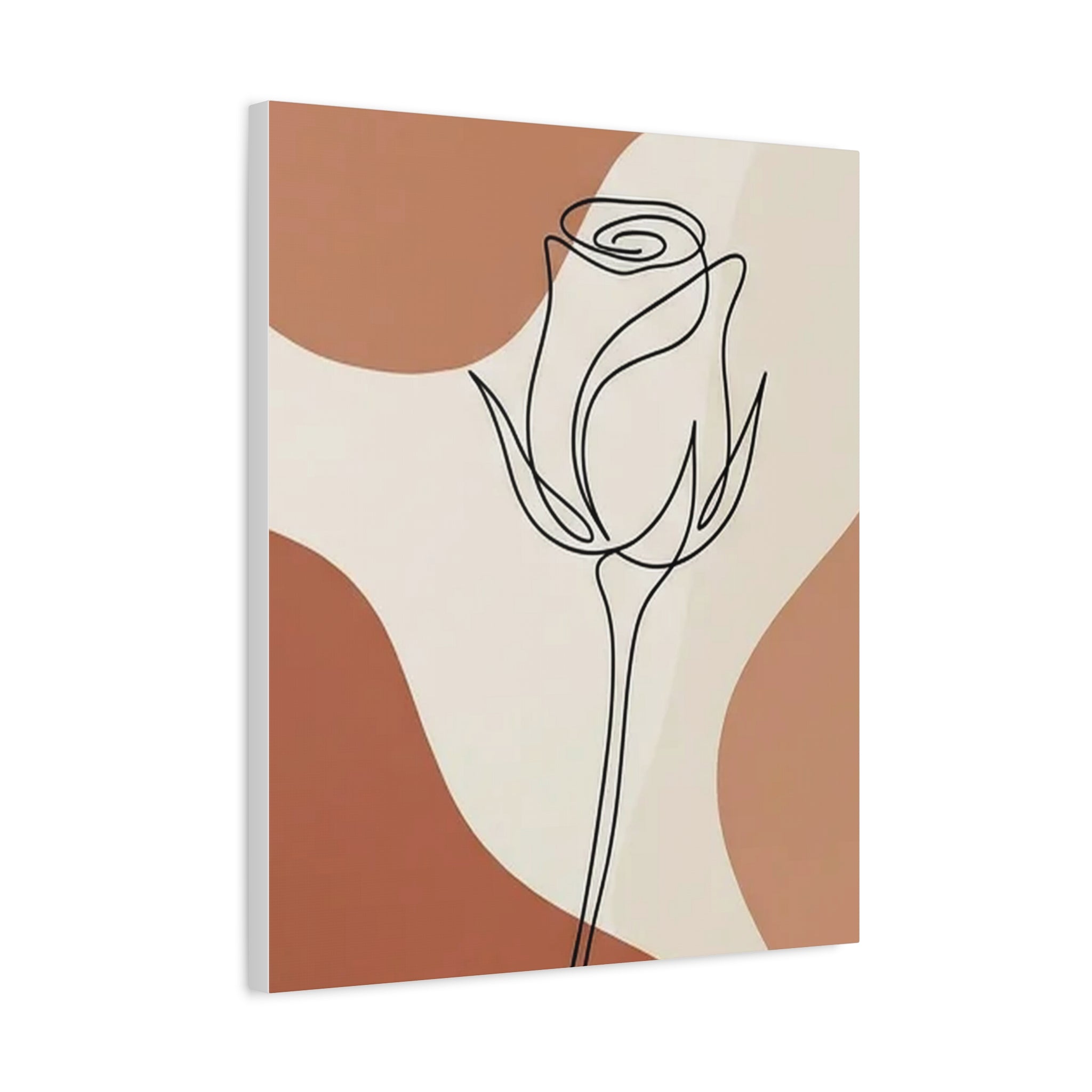 Rose Bud Terracotta Line Art