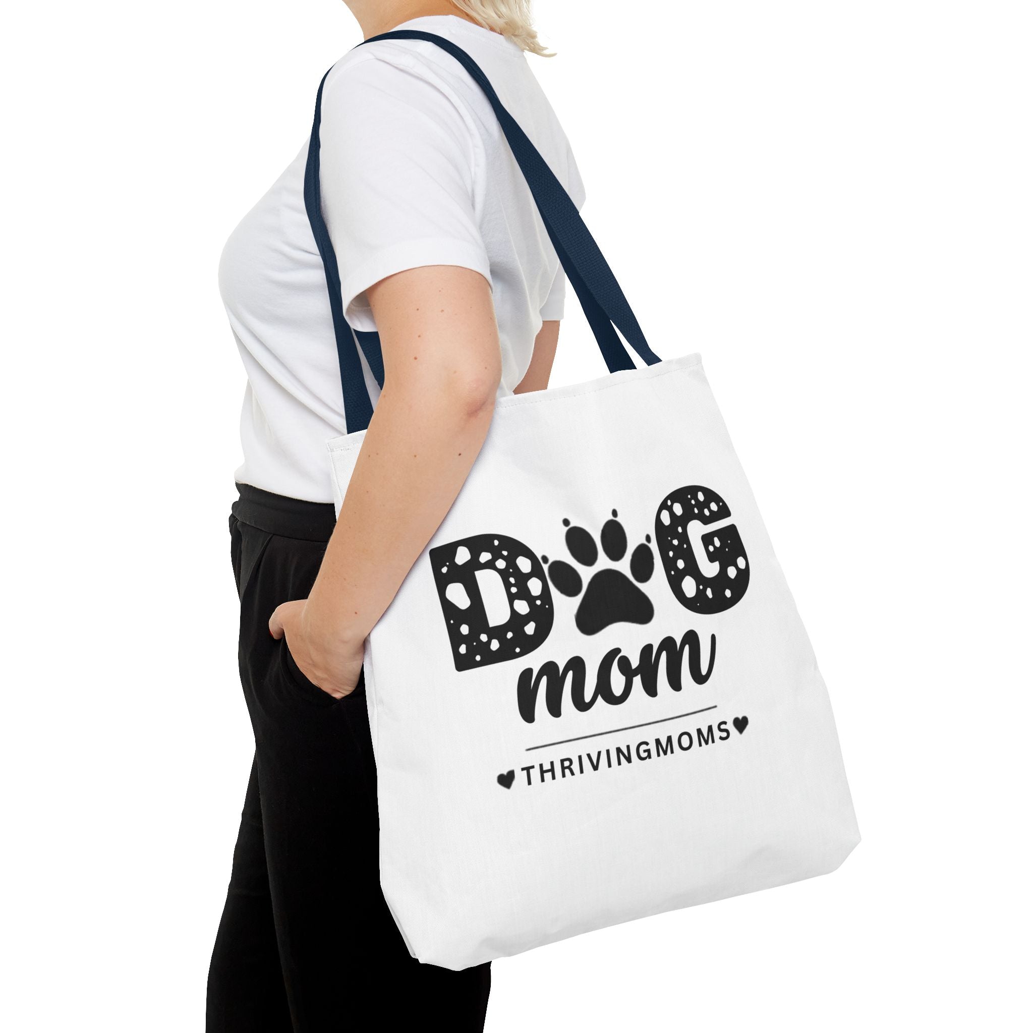 Dog Mom Tote Bag Navy — for the mom whose dog goes everywhere with her — ThrivingMoms