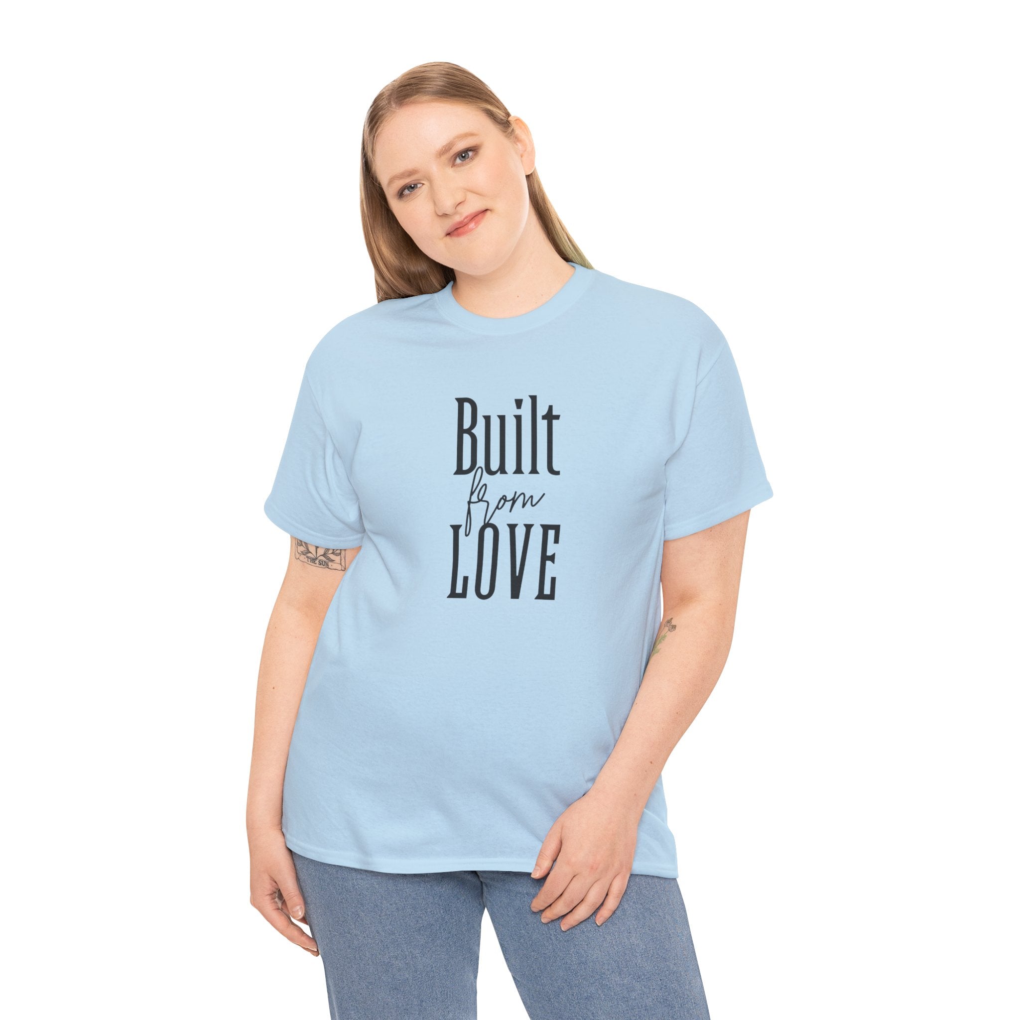 Built for Love T-Shirt in Light Blue — soft cotton, made for her — ThrivingMoms