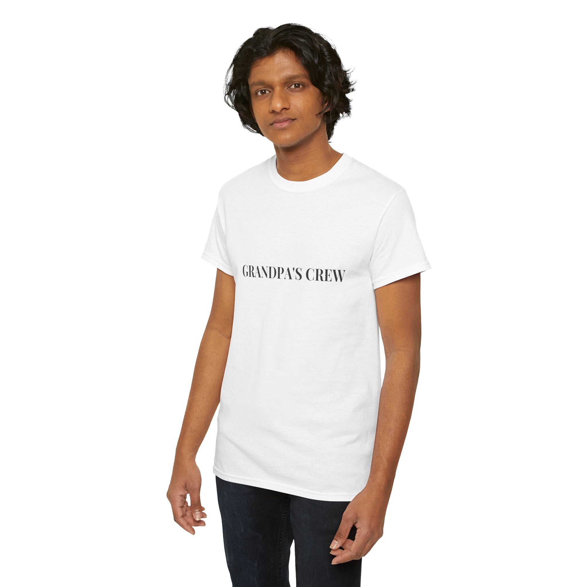 Grandpa's Crew T-Shirt in White — pairs with the Part of Grandpa's Crew kids tee — ThrivingMoms