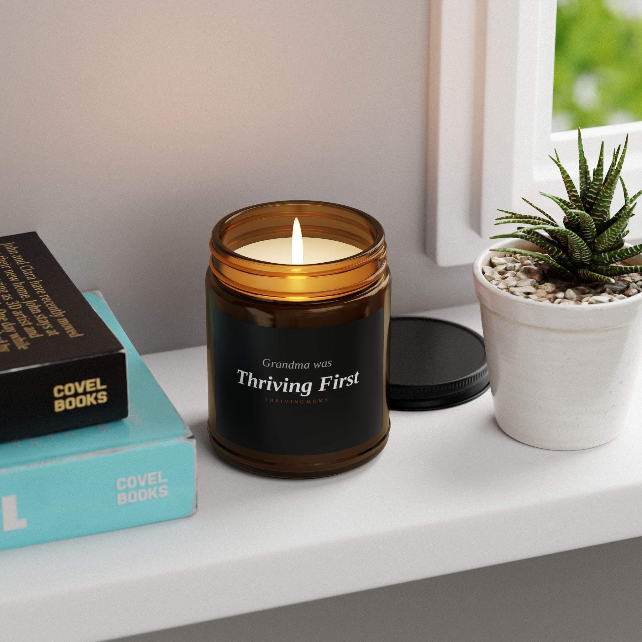 Thriving First — Scented Soy Candle in Amber Jar