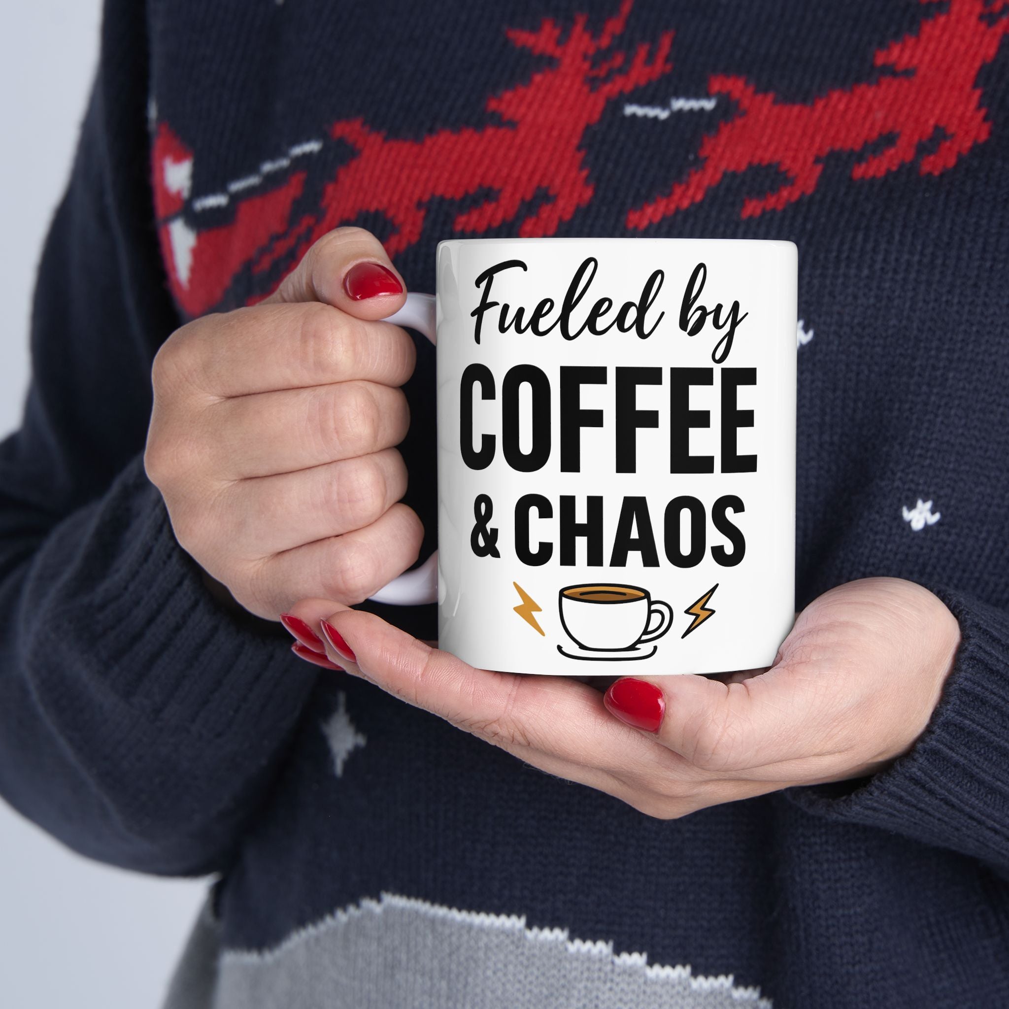 Fueled by Coffee and Chaos ceramic mug - mug - funny mom gift