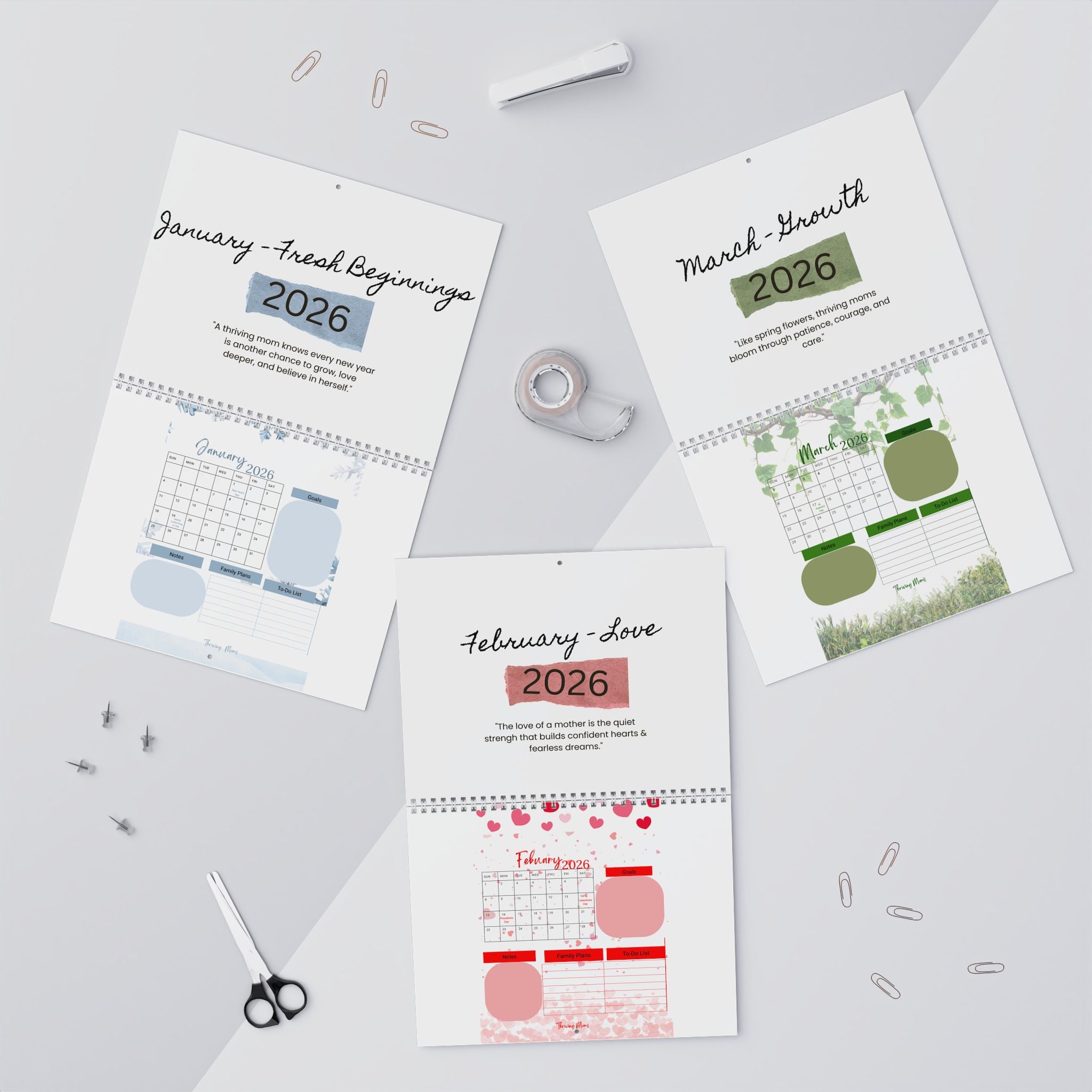 2026 Thriving Moms wall calendar - calendar - family planner for moms