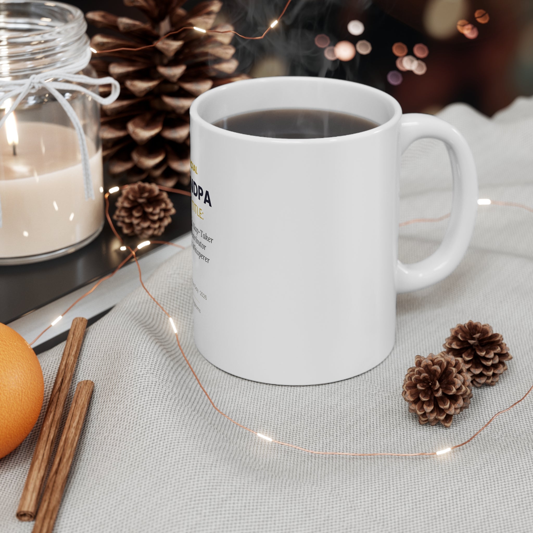 Official Grandpa Job Title Mug — white ceramic with funny grandpa job description — ThrivingMoms