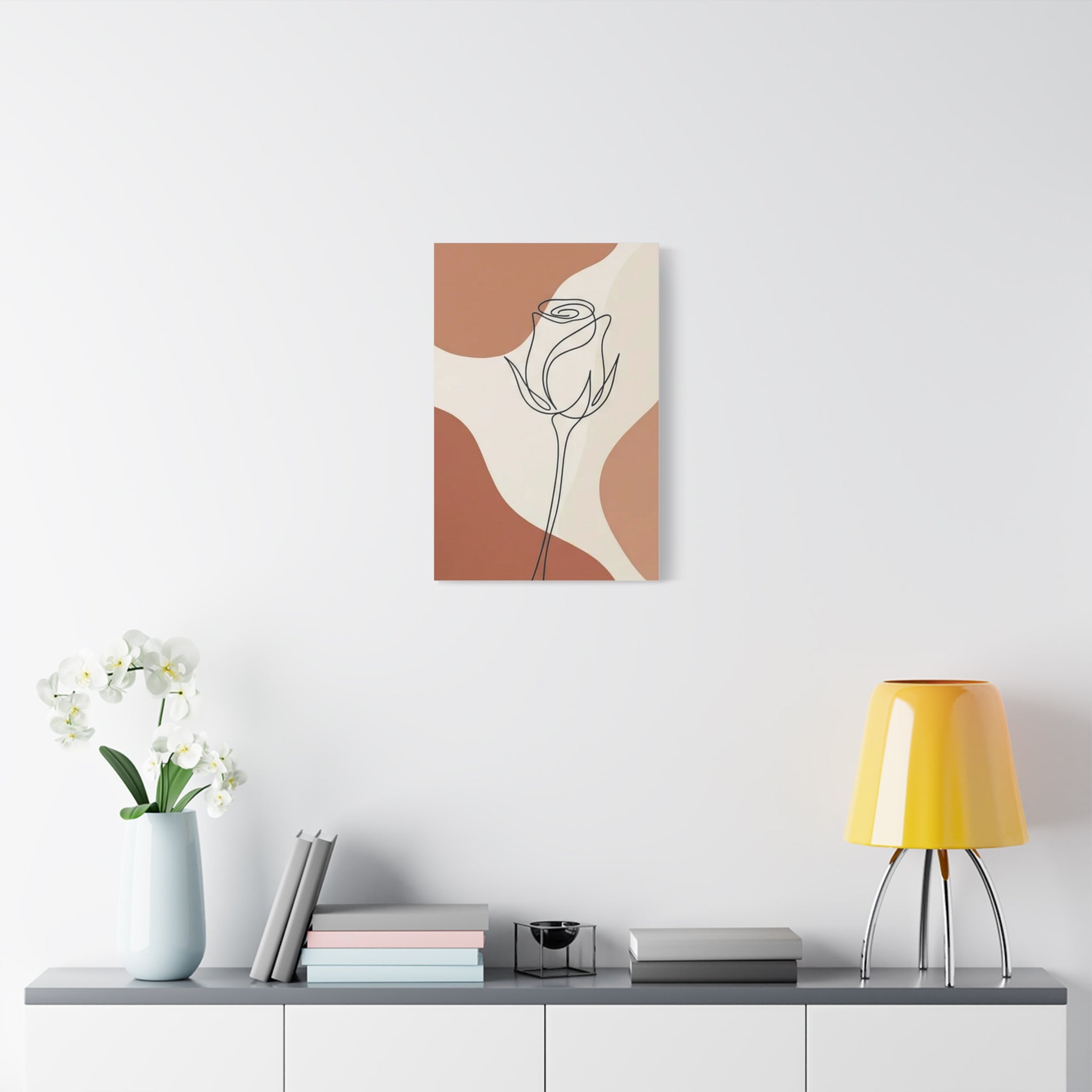 Rose Bud Terracotta Line Art