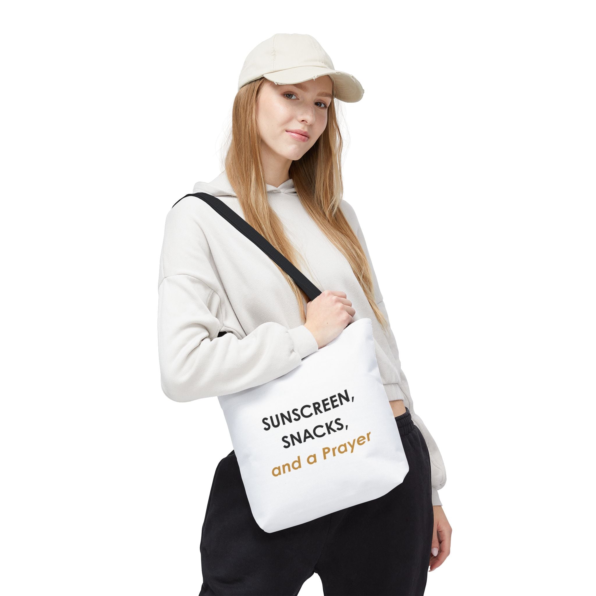 Sunscreen, Snacks, and a Prayer — Tote Bag