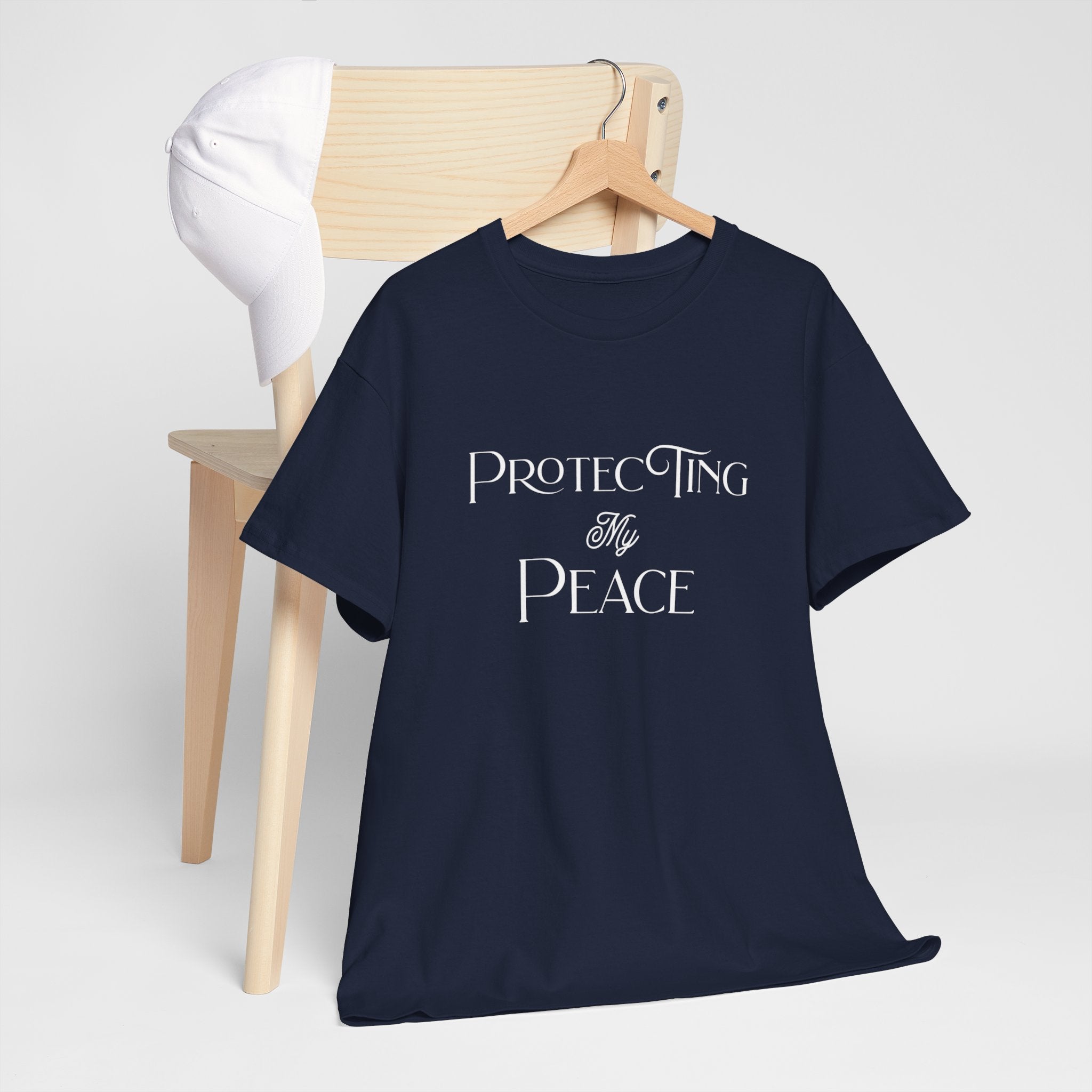 Protecting My Peace T-Shirt in Navy — because her peace is non-negotiable — ThrivingMoms