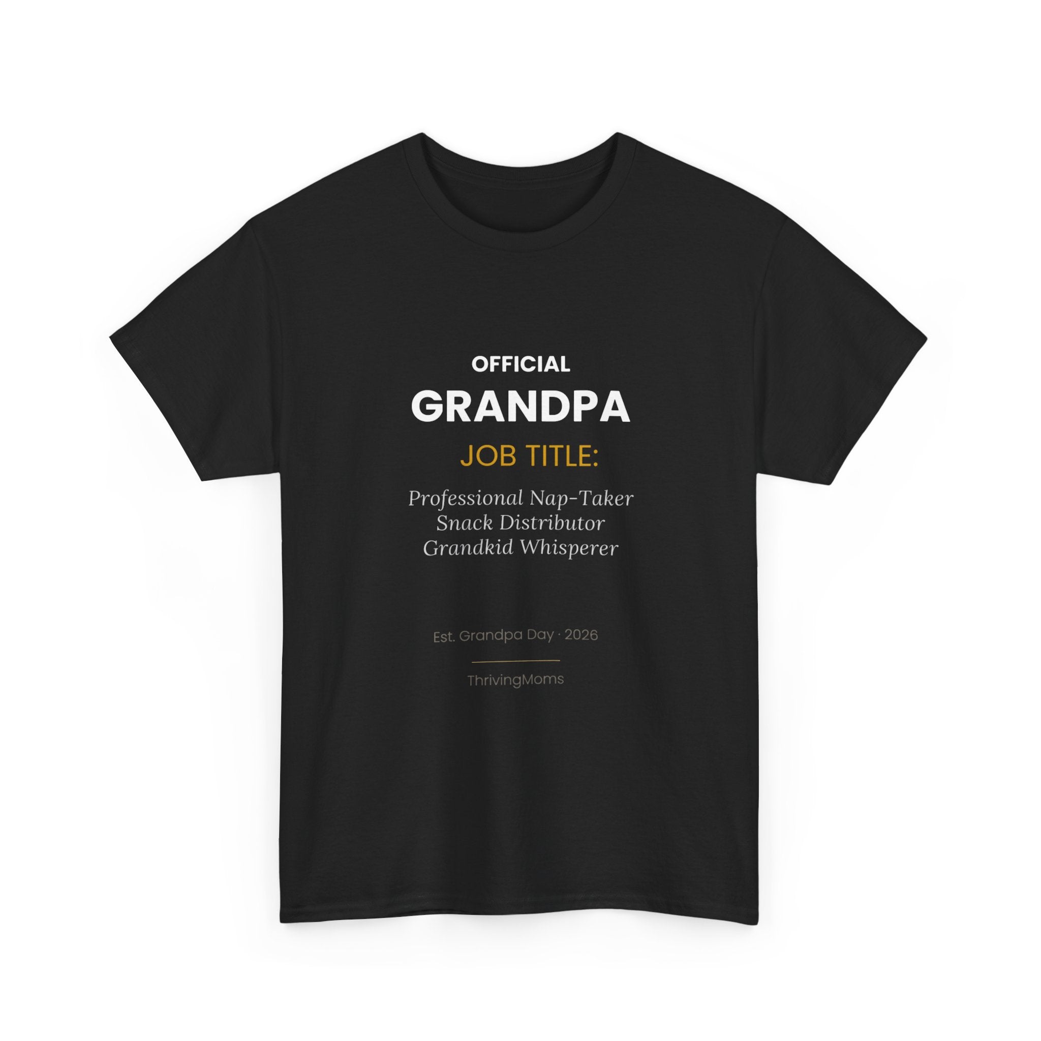 Official Grandpa Title T-Shirt in Black — worn by the grandpa everyone already knew was the best — ThrivingMoms
