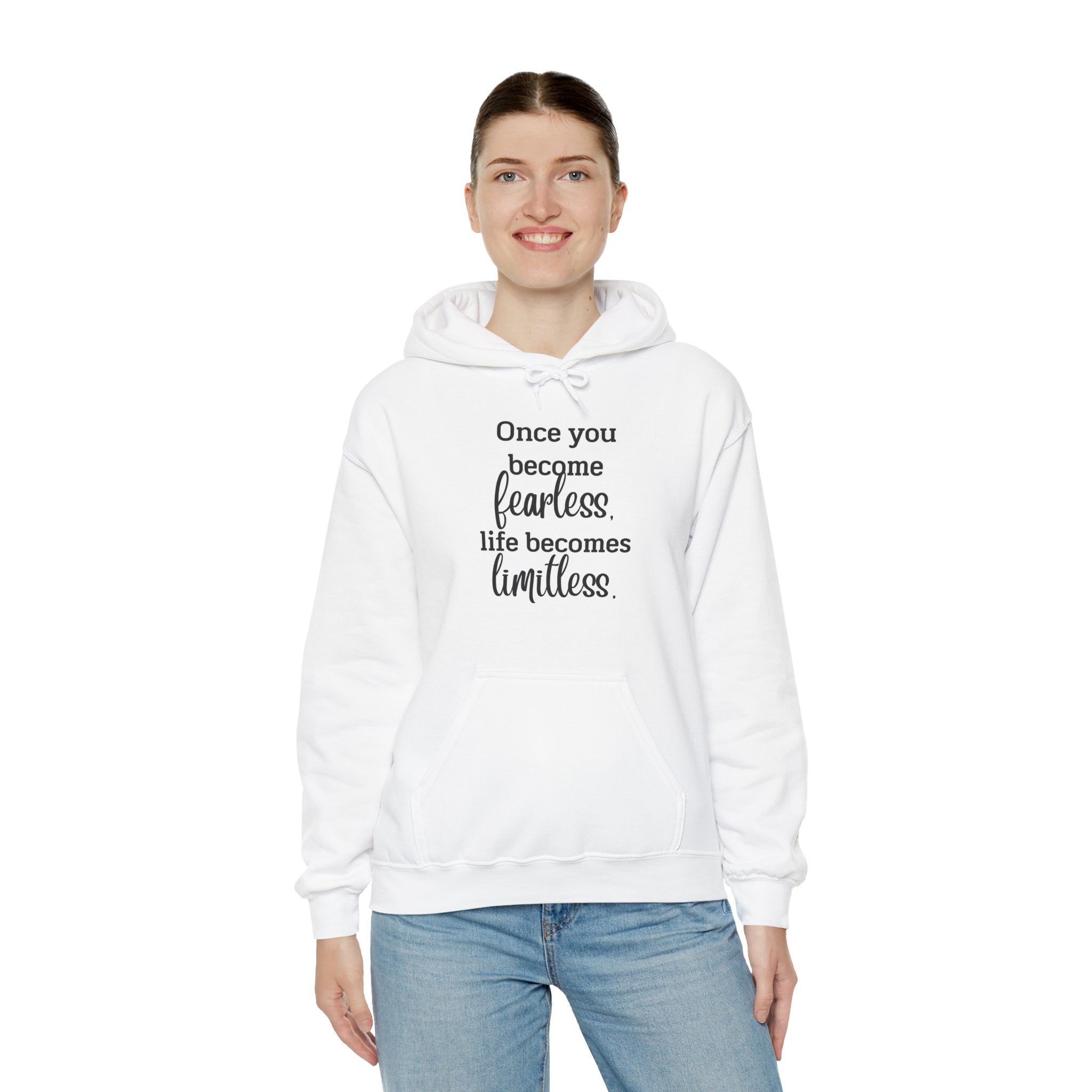 Fearless & Limitless Inspirational Hoodie — Motivational Quote Pullover for Women & Men