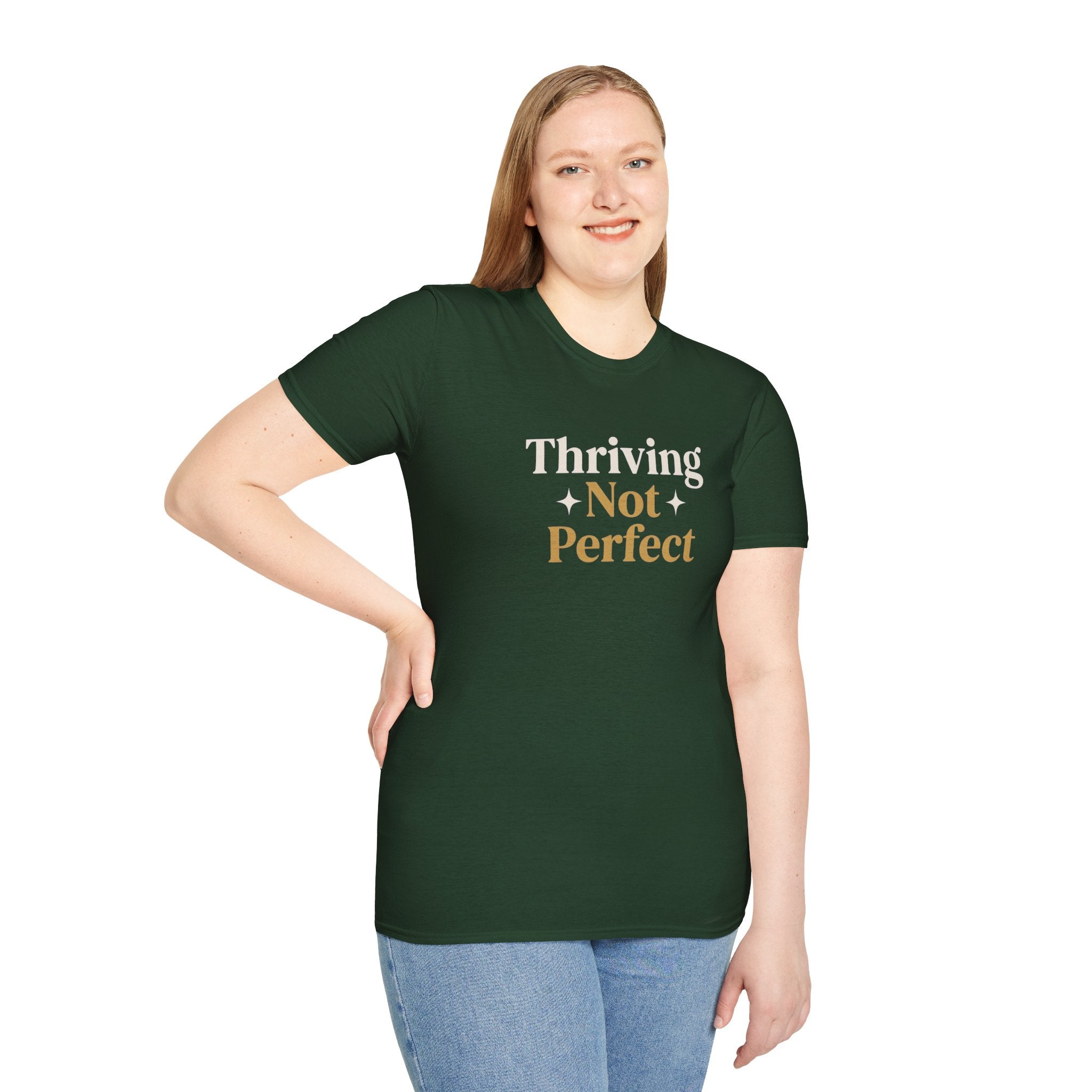 Thriving Not Perfect t-shirt forest green - t-shirt - gift for moms
