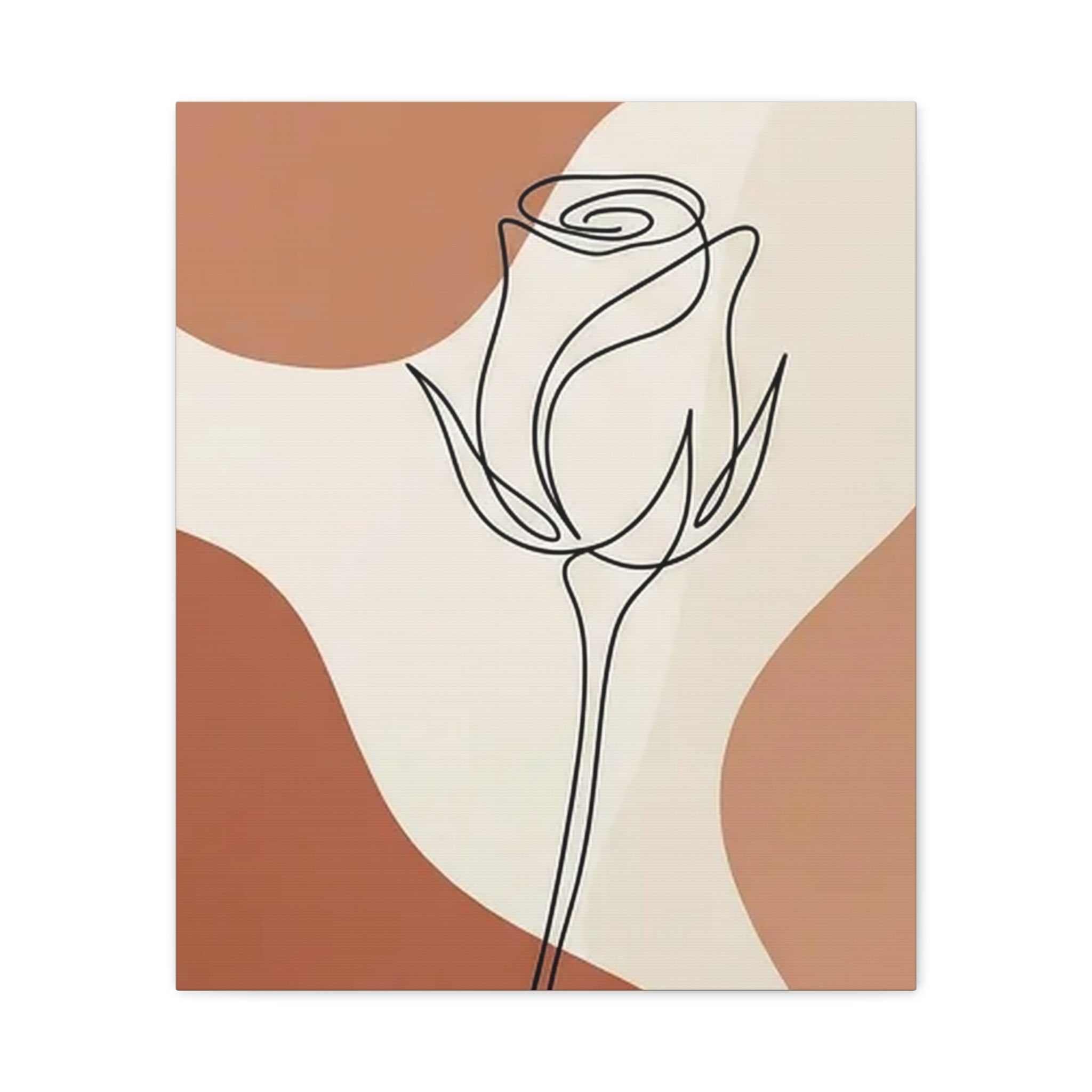 Rose Bud Terracotta Line Art