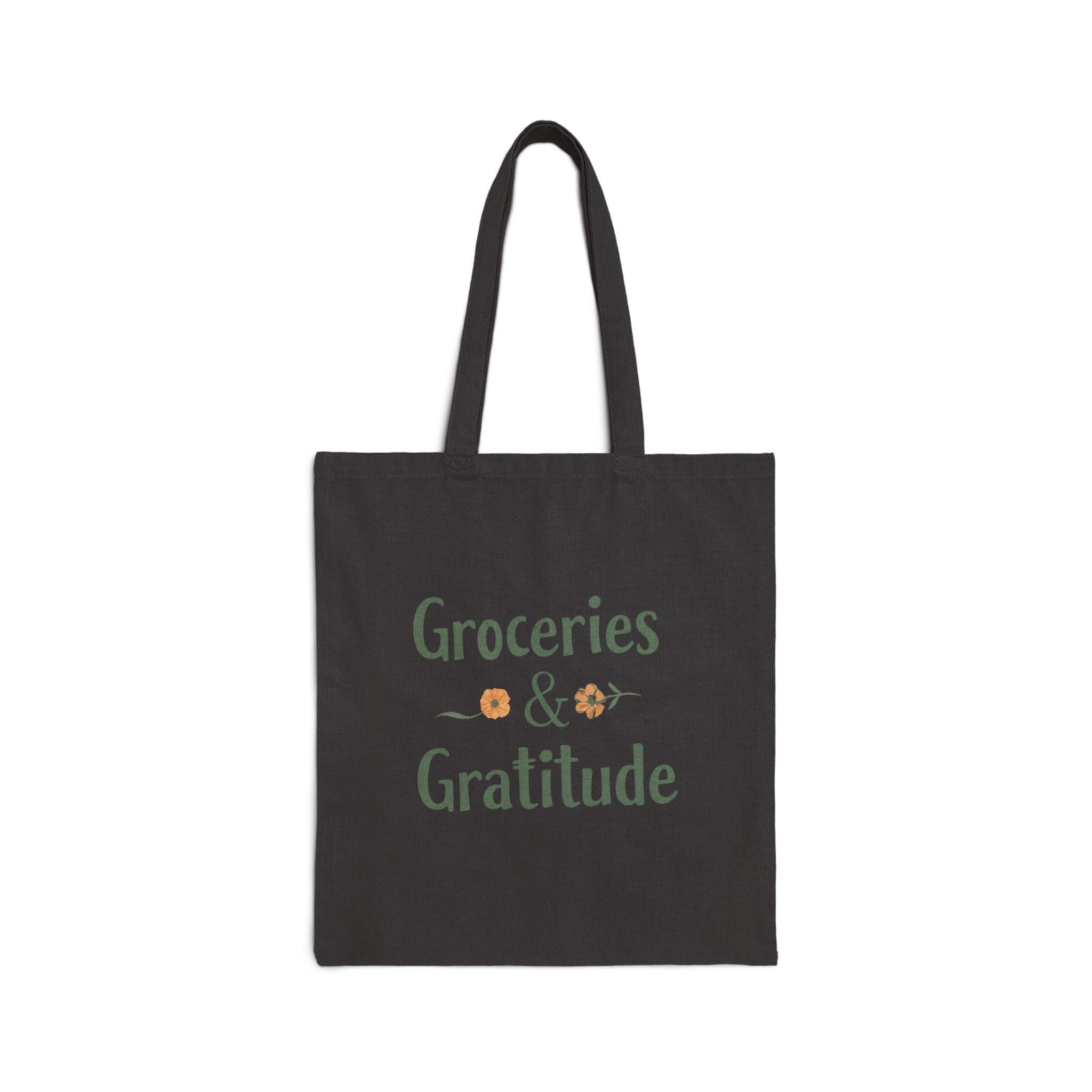 "Groceries & Gratitude" Canvas Tote Bag