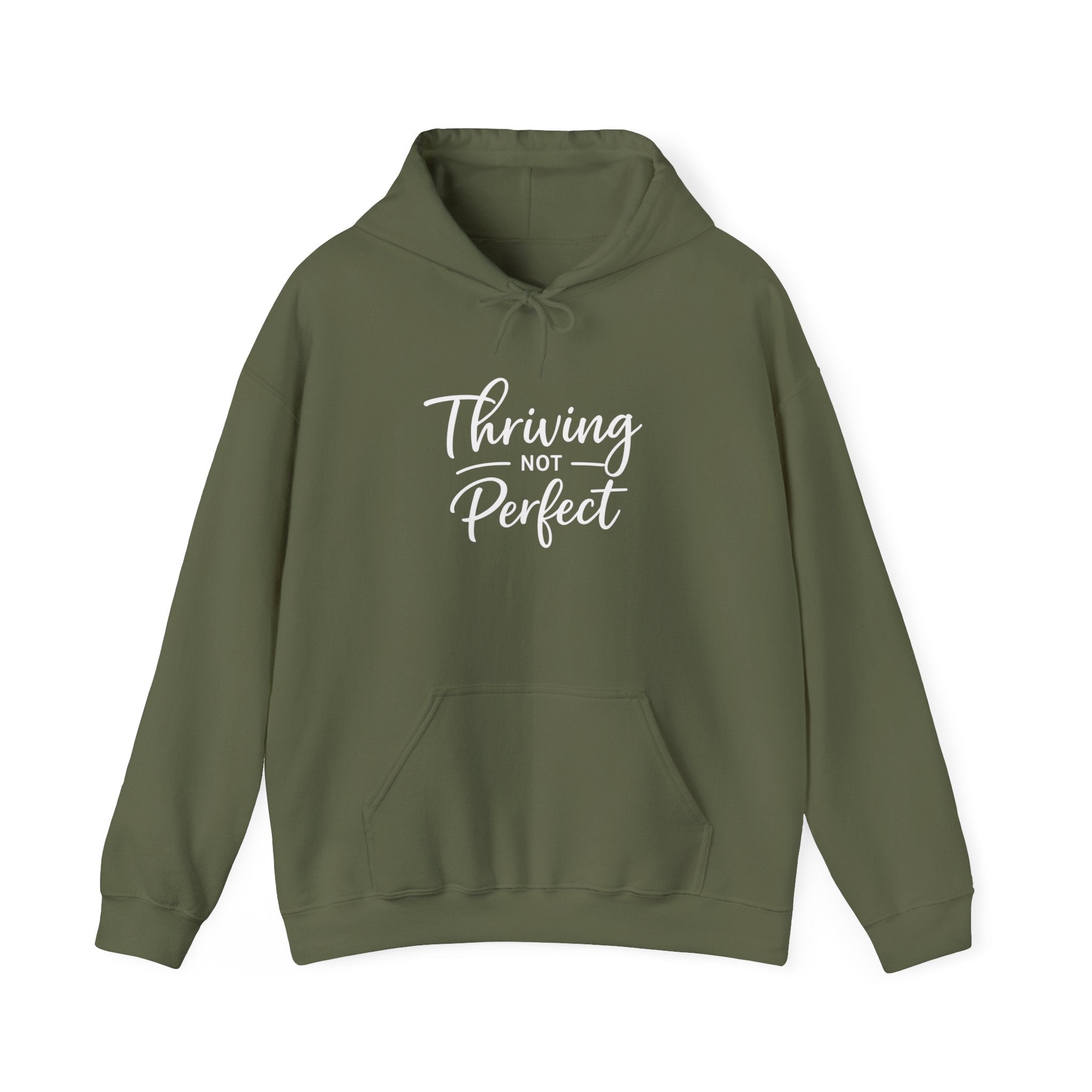 Thriving Not Perfect mom hoodie military green - hoodie - cozy motivational gift