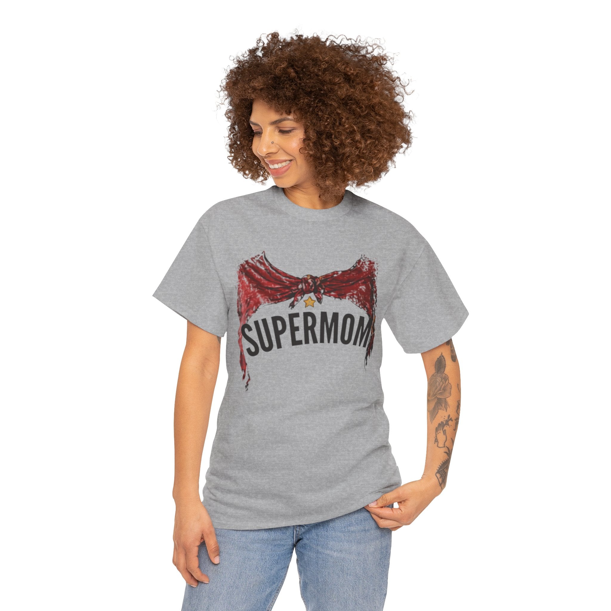 Supermom Cape t-shirt sport grey - t-shirt - gift for moms