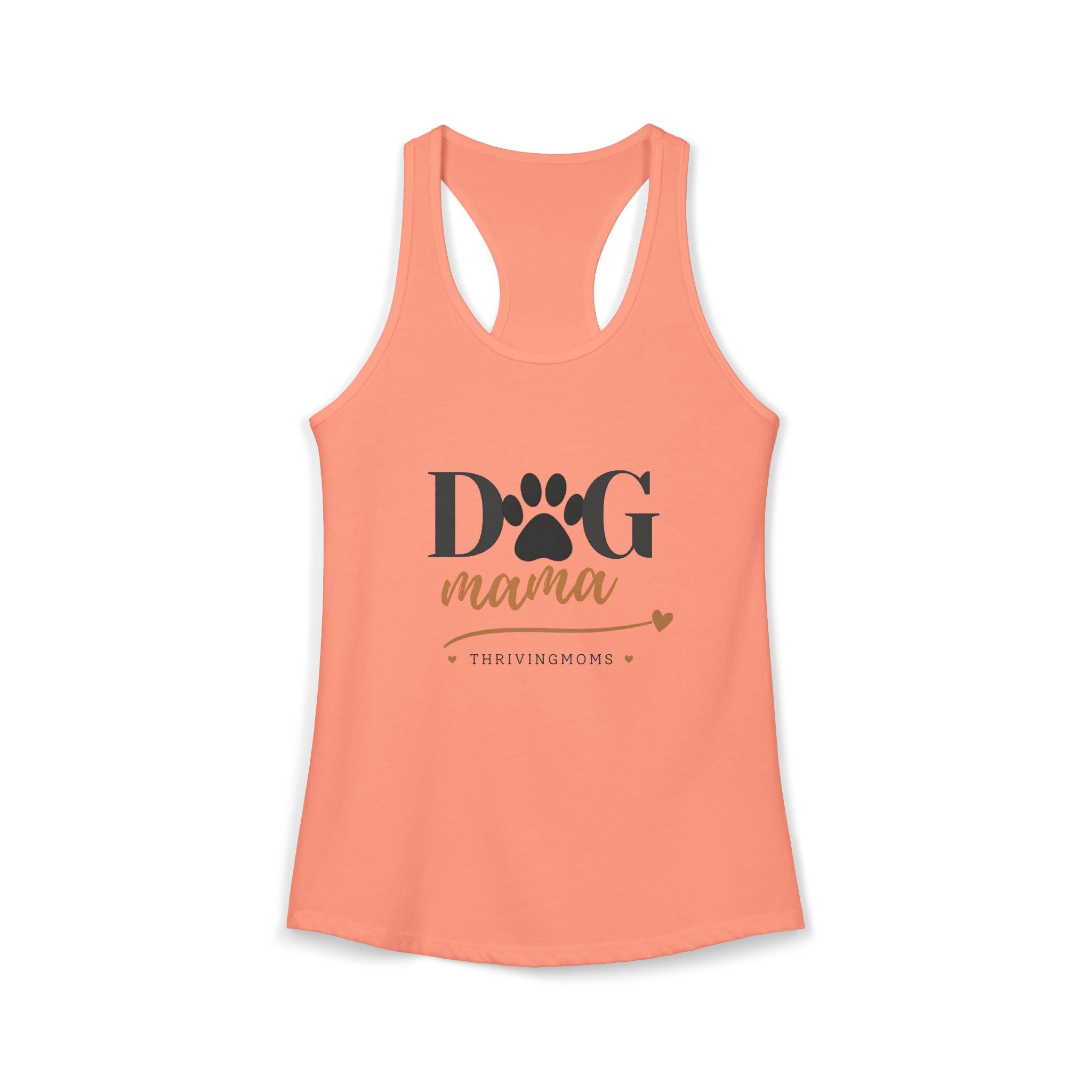Dog Mama Tank Top in Solid Light Orange — lightweight racerback, made for her — ThrivingMoms