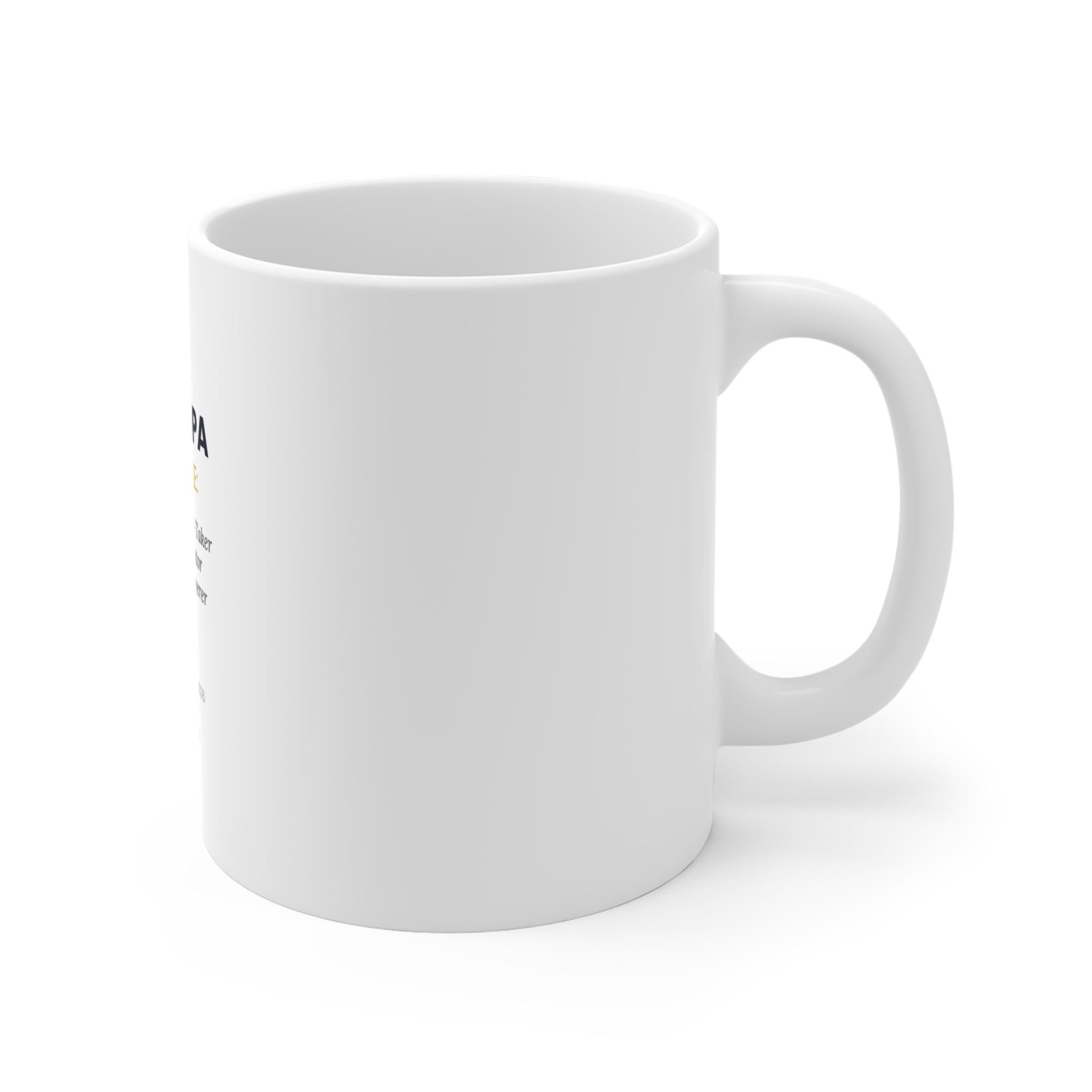 Official Grandpa Job Title Mug — white ceramic with funny grandpa job description — ThrivingMoms