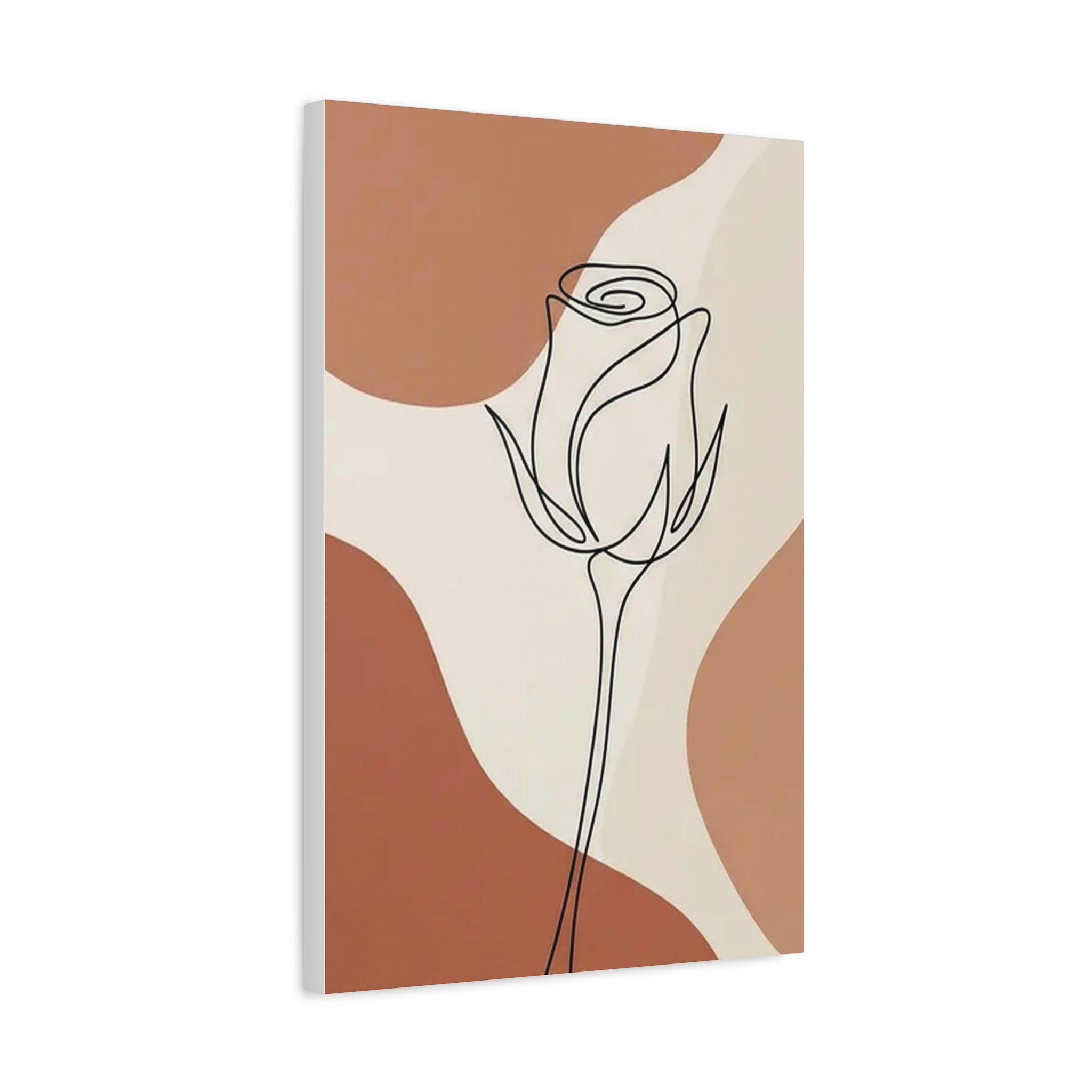Rose Bud Terracotta Line Art