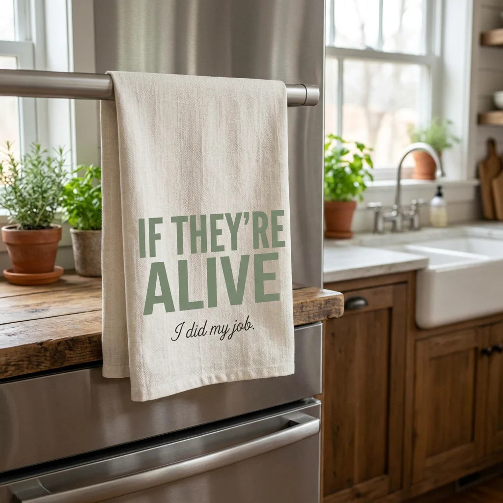 If They're Alive I Did My Job kitchen towel - kitchen towel - funny gift for moms